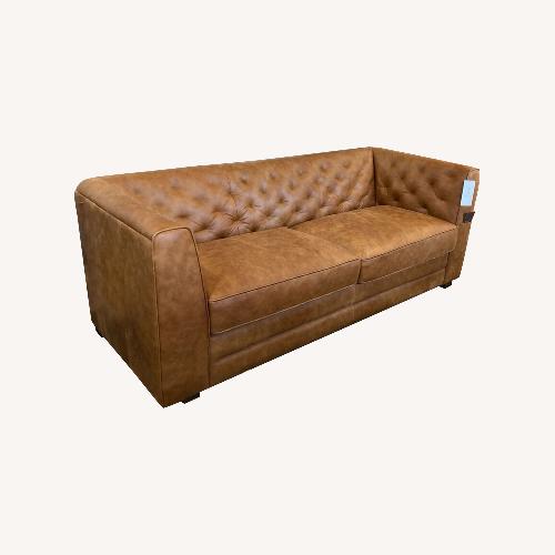 Used Poly & Bark Essex Leather Pull-Out Sleeper Sofa for sale on AptDeco
