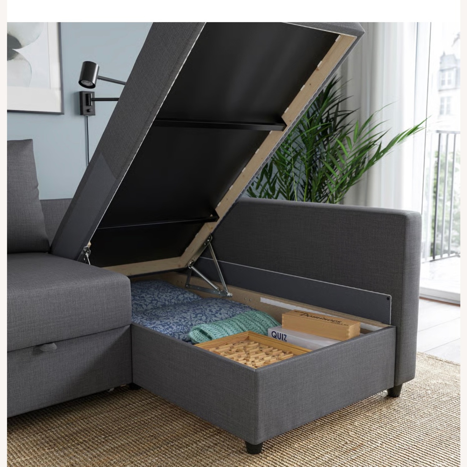 IKEA FRIHETEN Dark Gray Fabric Sleeper Sofa - image-3