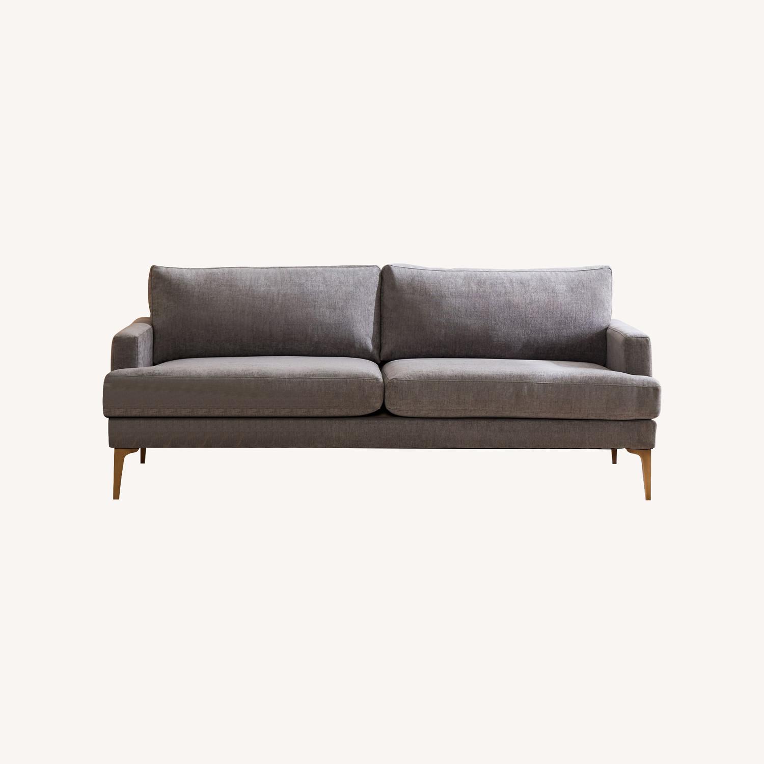 West Elm Andes Dark Gray Fabric 2 Seater Sofa - image-0