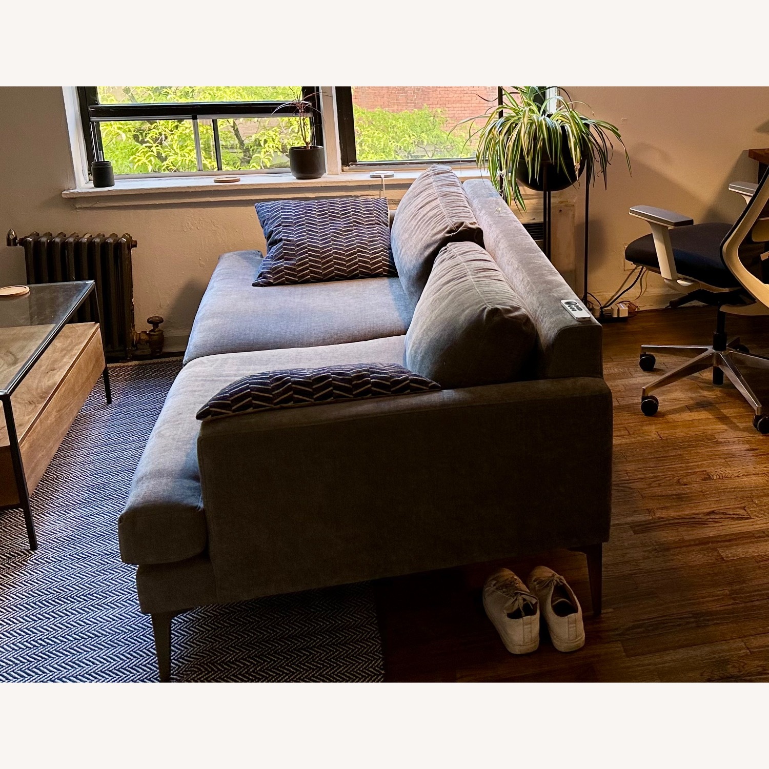 West Elm Andes Dark Gray Fabric 2 Seater Sofa - image-3