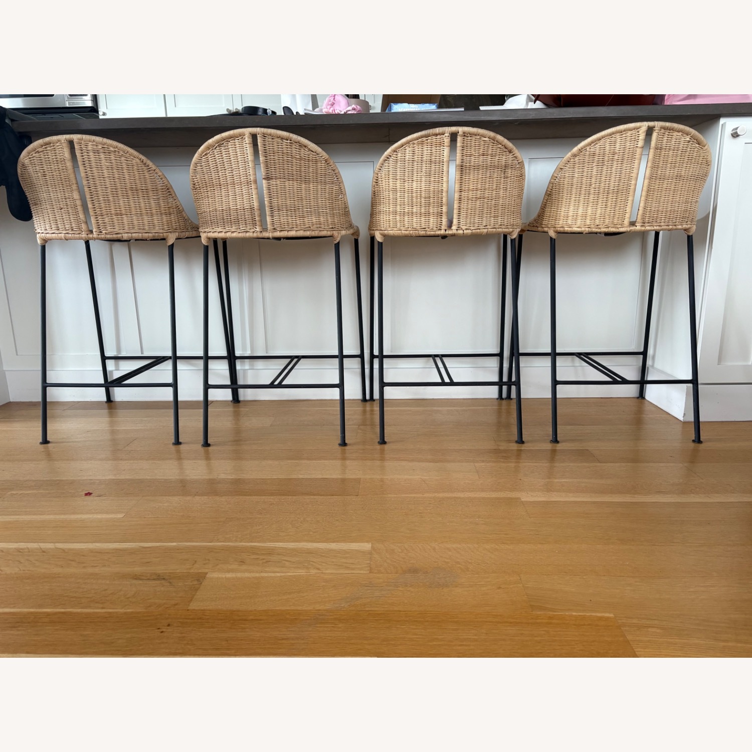 CB2 Cesta Rattan Counter Stool, Set of 4 - image-3