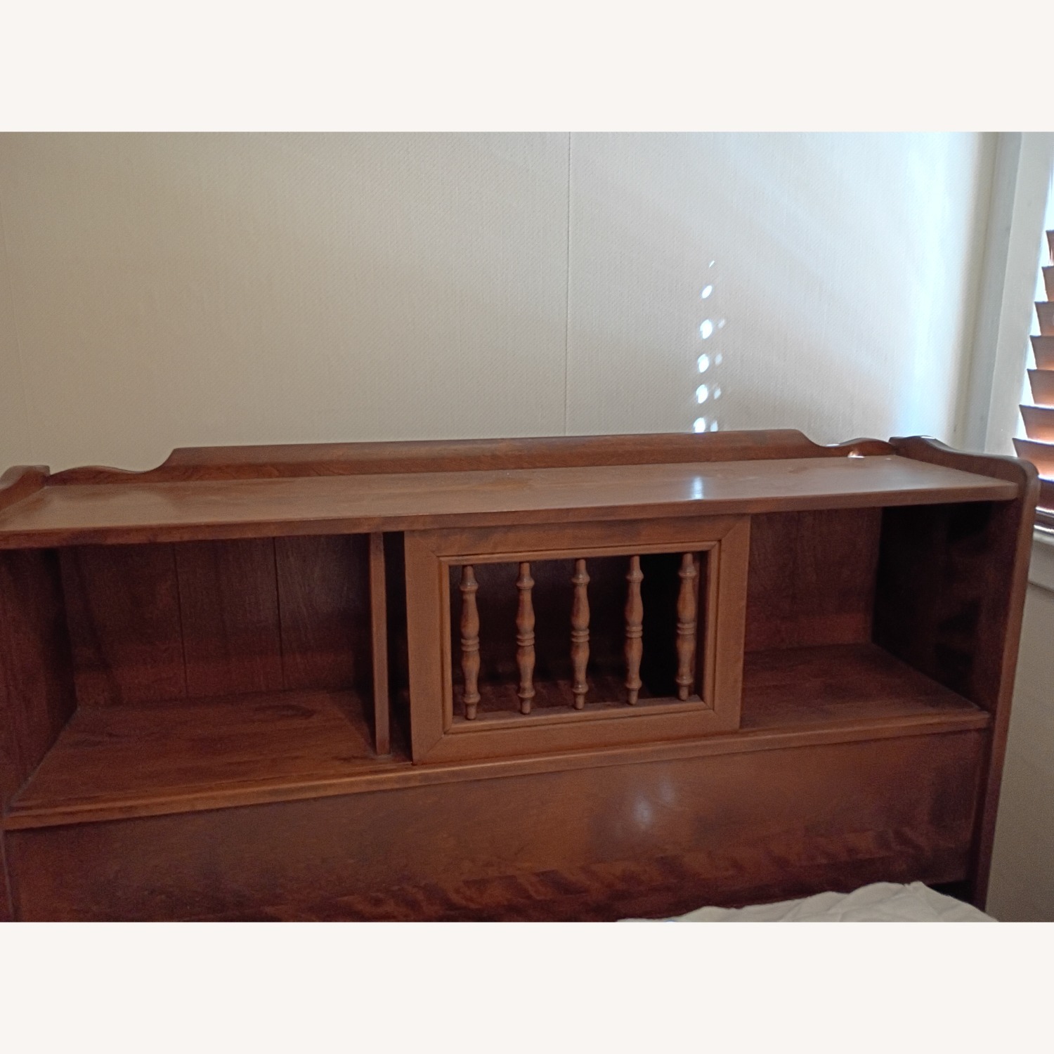 Ethan Allen Heirloom Dark Brown Wood Headboard - image-9