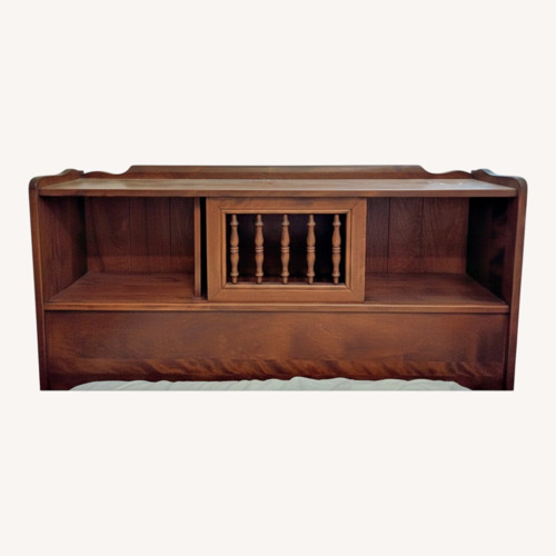 Used Ethan Allen Heirloom Dark Brown Wood Headboard for sale on AptDeco