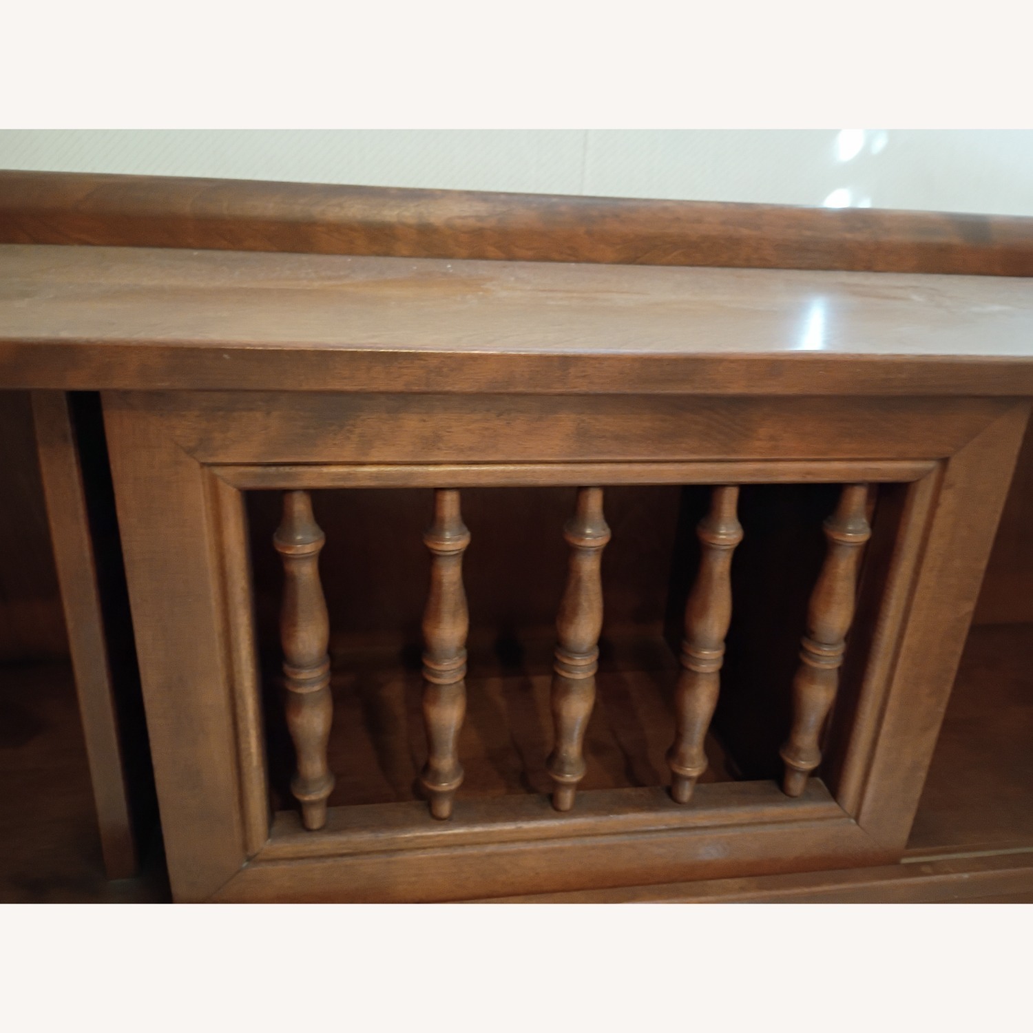 Ethan Allen Heirloom Dark Brown Wood Headboard - image-8