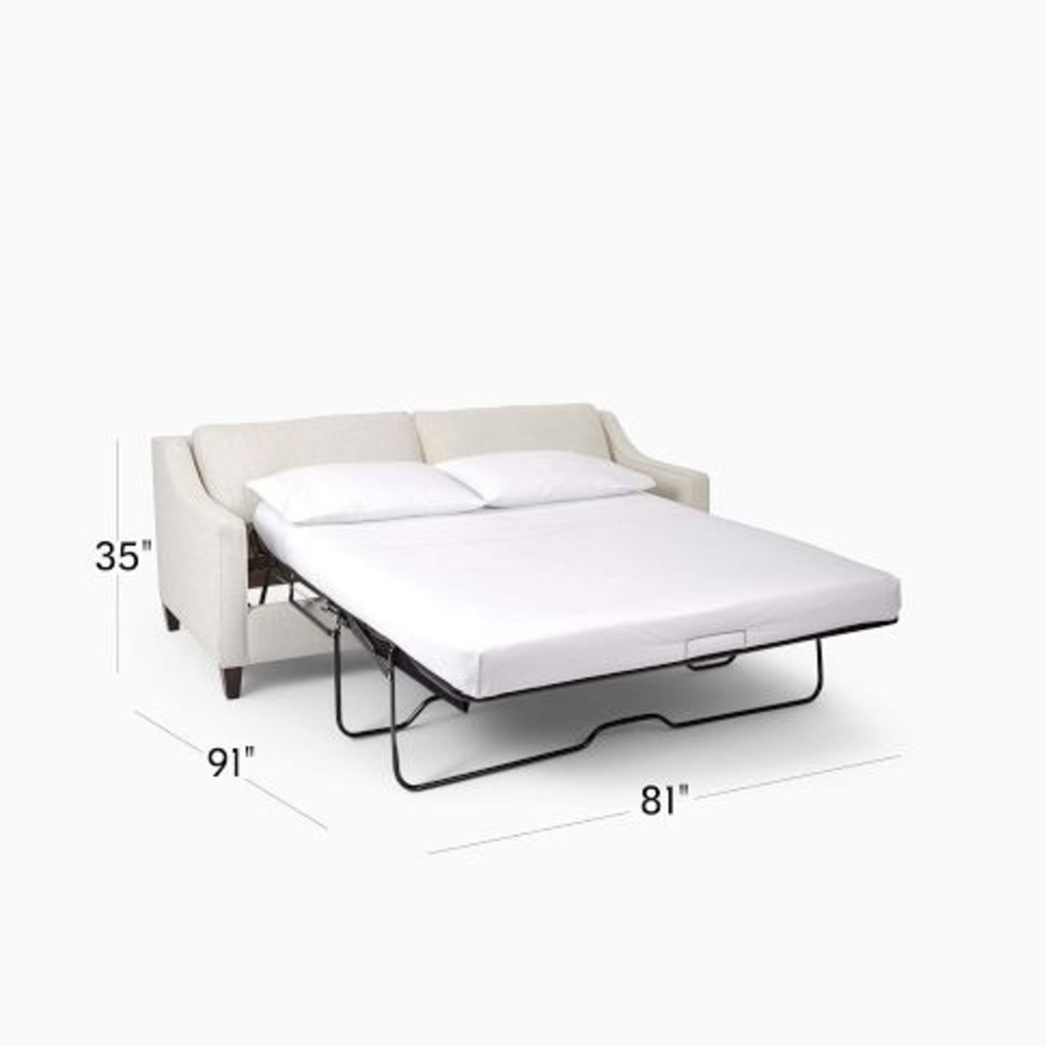 West Elm Paidge Light Gray Fabric Sleeper Sofa - image-13