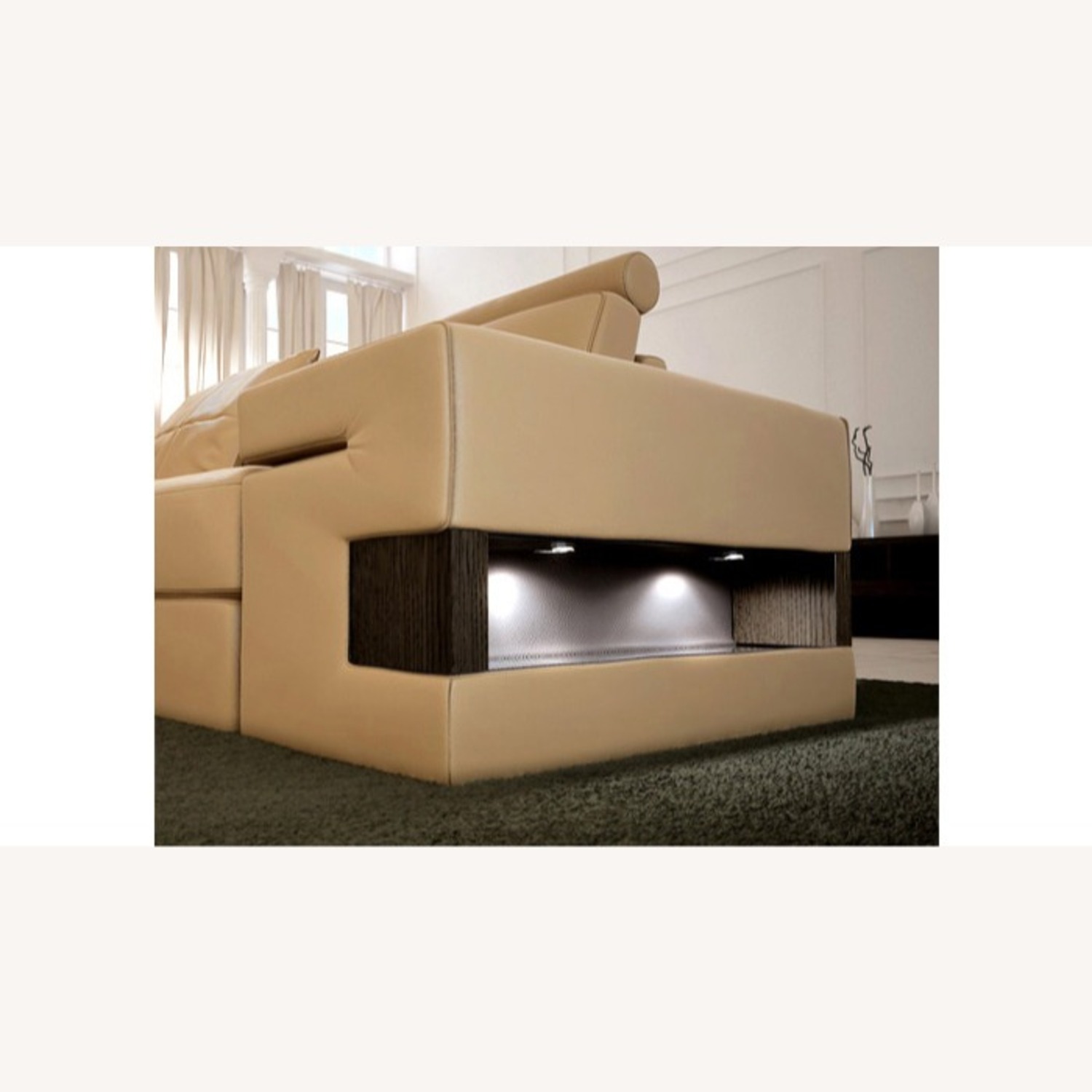 Leather Couch Los Angeles LG with Sleeper - image-3