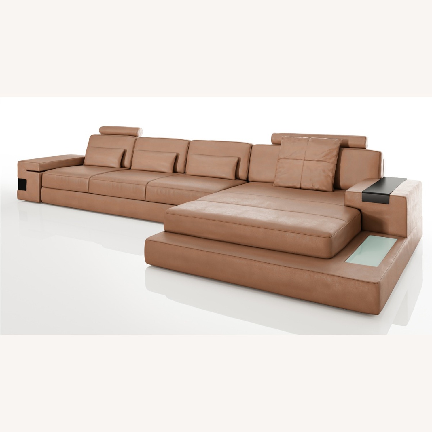 Leather Couch Los Angeles LG with Sleeper - image-1
