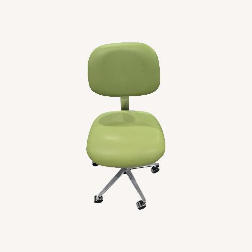 Used Dental / Office Chair/Stool W/ Back Green Leather for sale on AptDeco