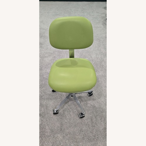 Used Dental / Office Chair/Stool W/ Back Green Leather for sale on AptDeco