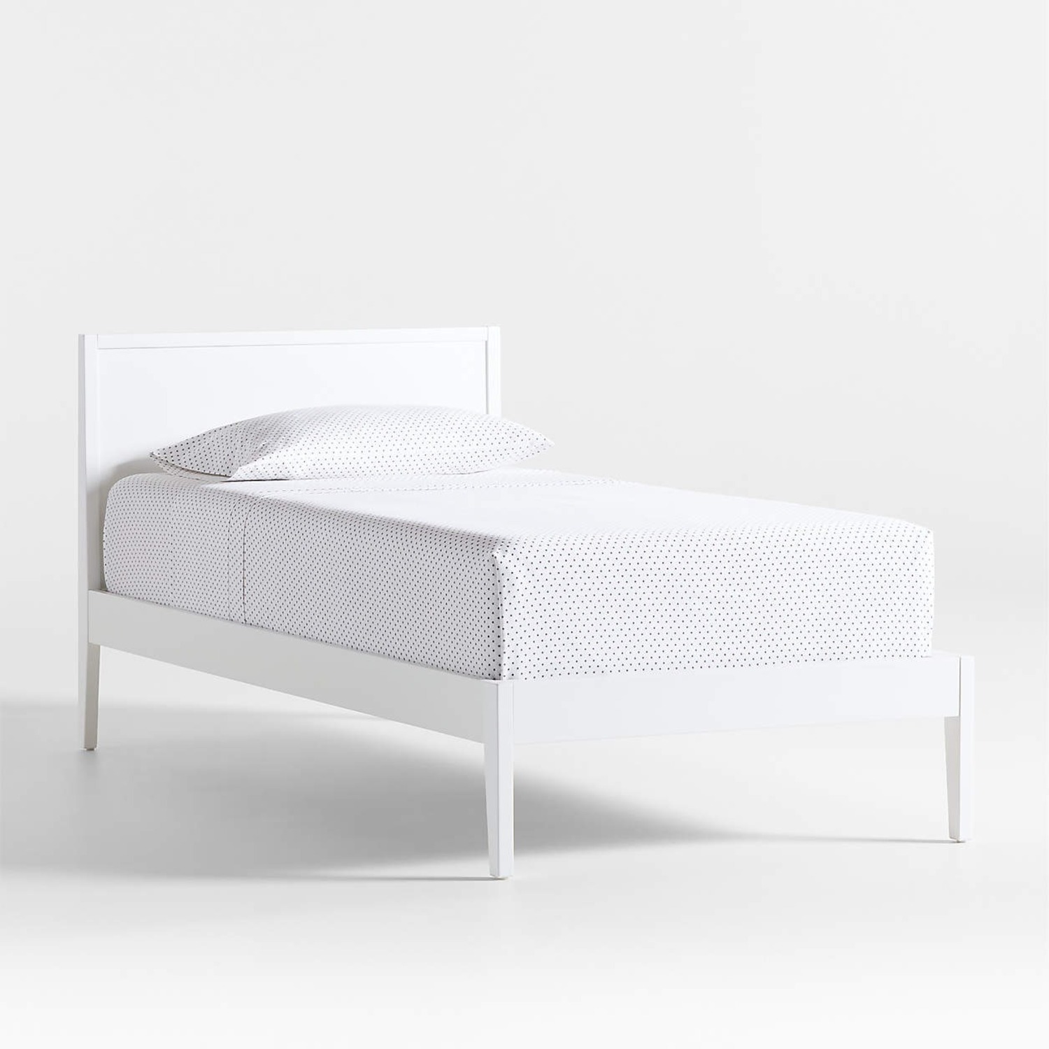 Crate & Barrel Ever Simple White Wood Twin Bed - image-1