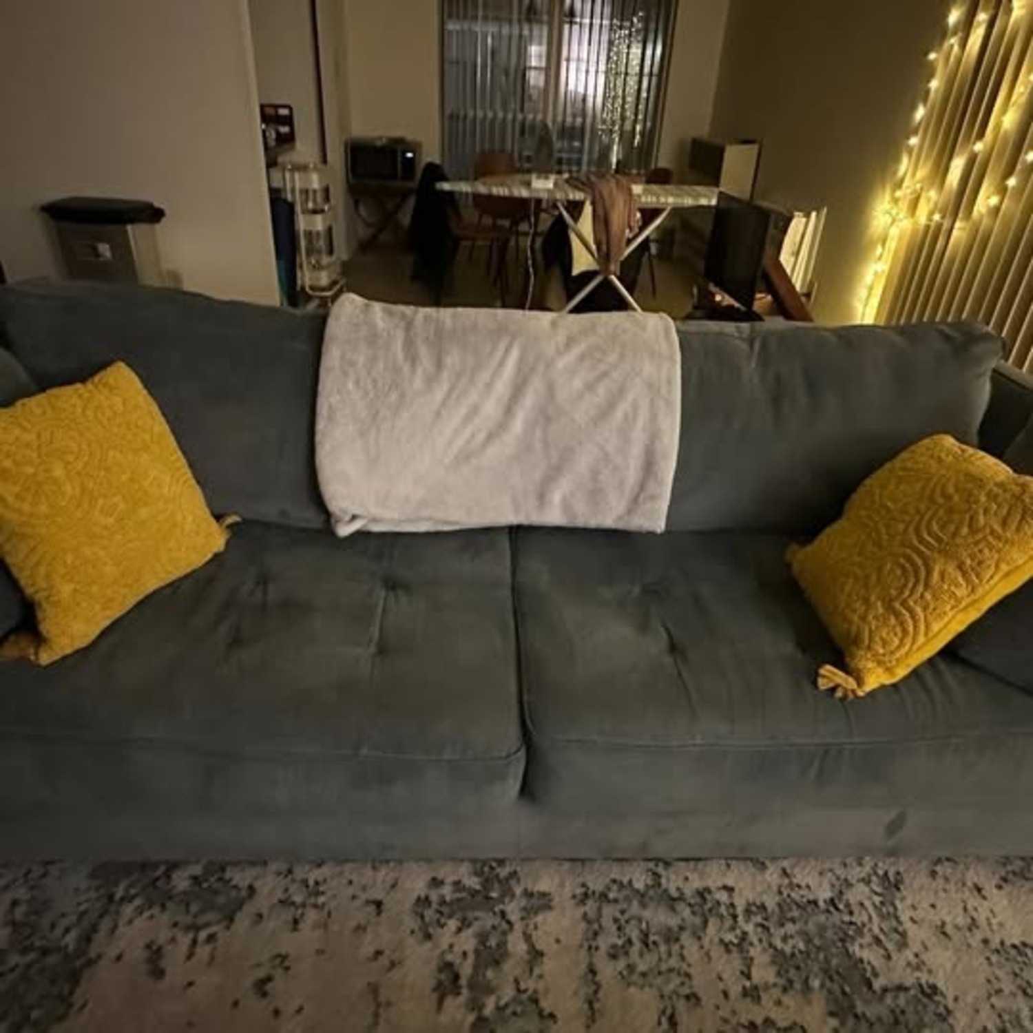 Ashley Furniture Sciolo Blue Fabric 3+ Seater Sofa - image-1