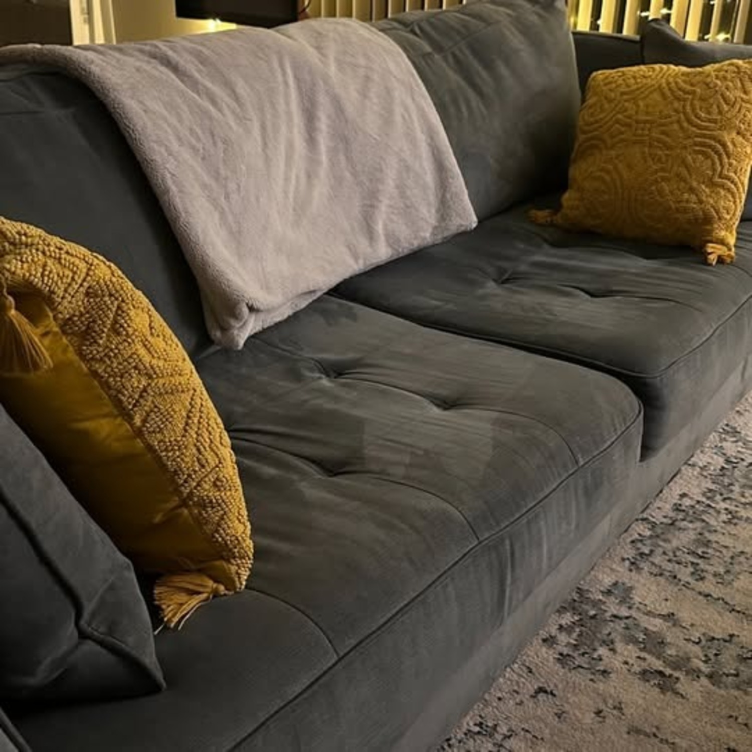 Ashley Furniture Sciolo Blue Fabric 3+ Seater Sofa - image-3