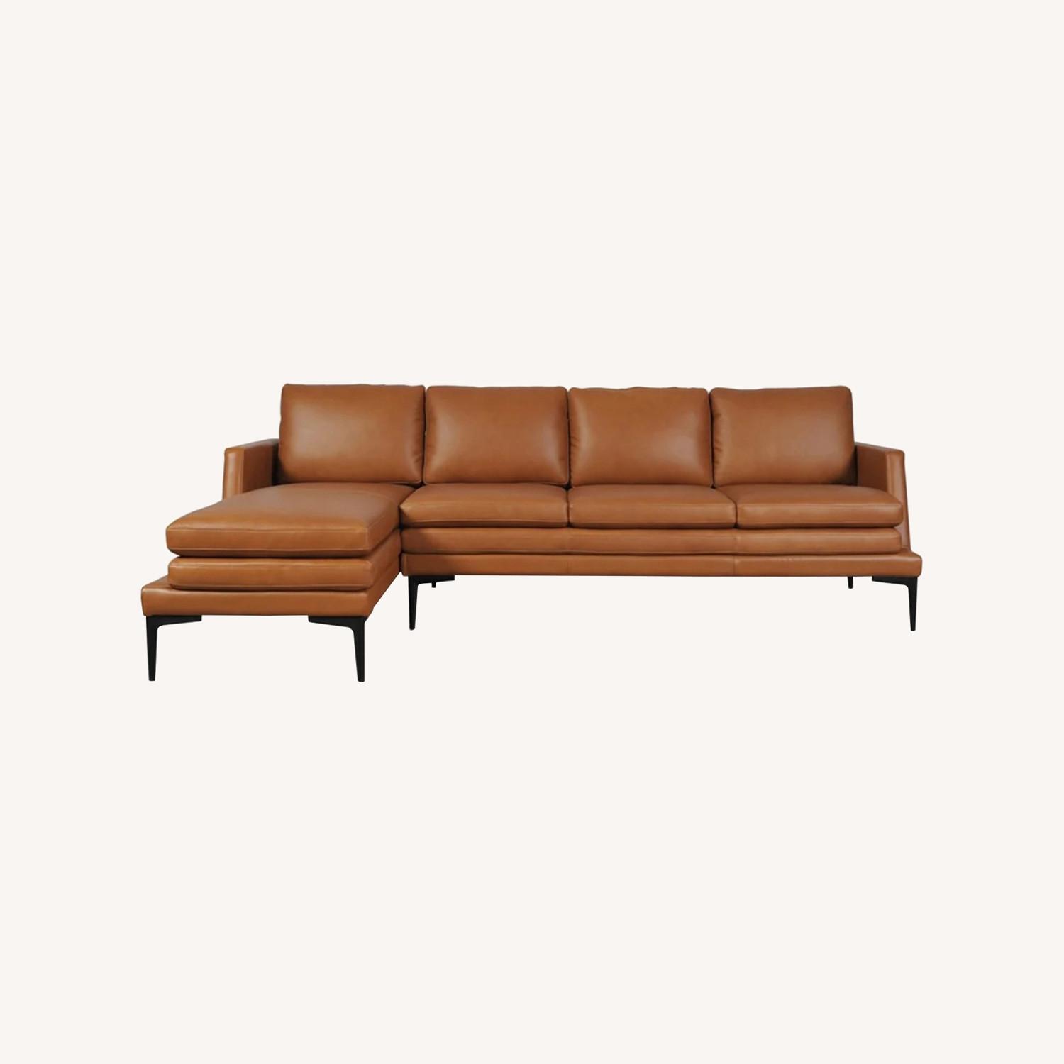 Gingko Furniture Rika Leather 4 Seater Chaise Sectional - image-0