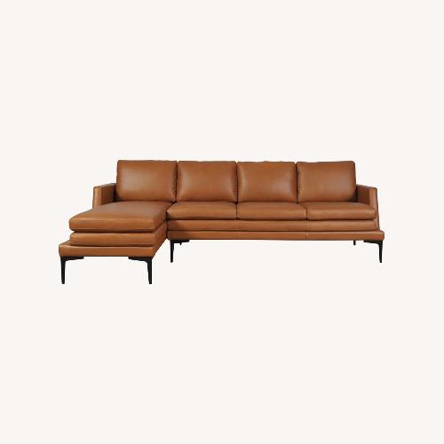 Used Gingko Furniture Rika Leather 4 Seater Chaise Sectional for sale on AptDeco