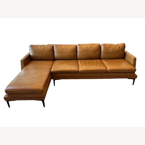 Used Gingko Furniture Rika Leather 4 Seater Chaise Sectional for sale on AptDeco