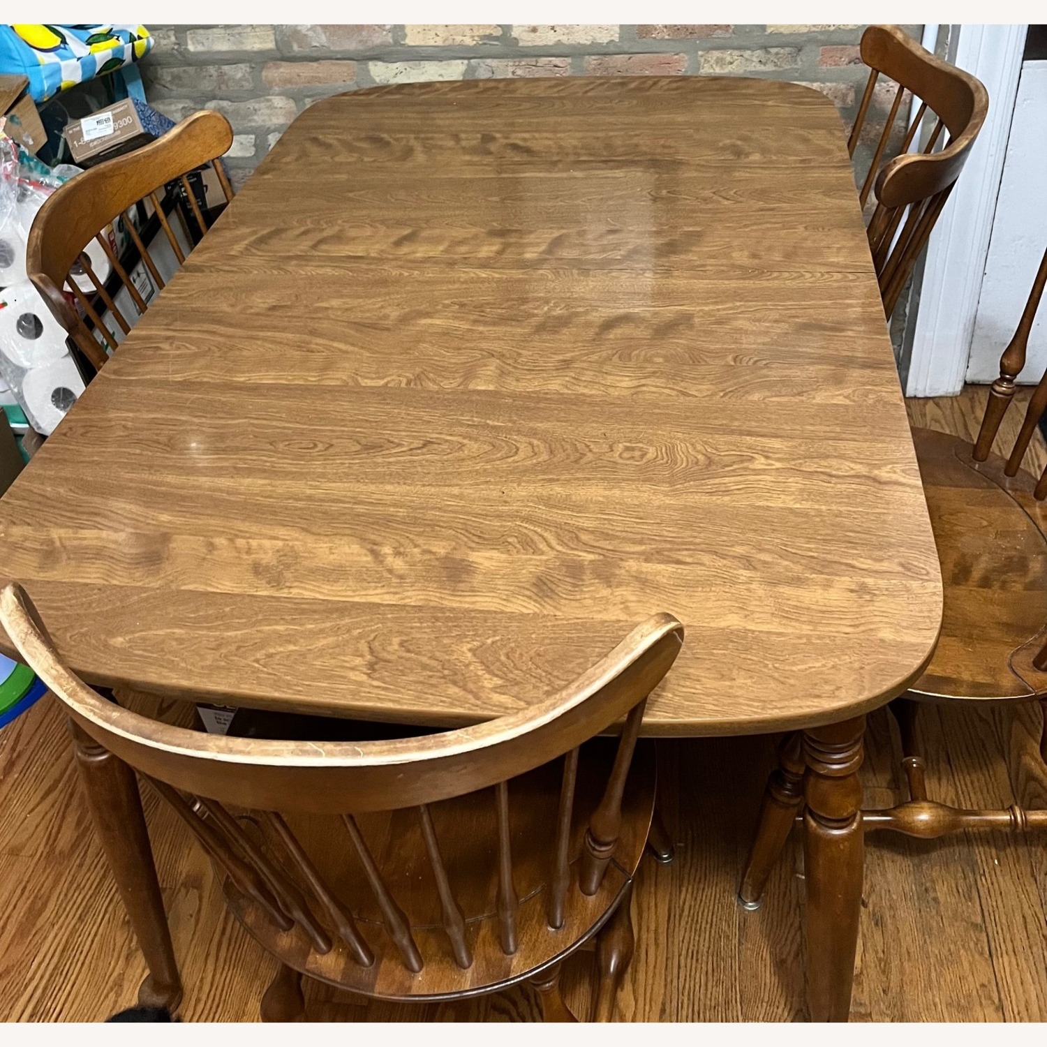 Ethan Allen Maple Wood Dining Set Table + 4 Chairs - image-1