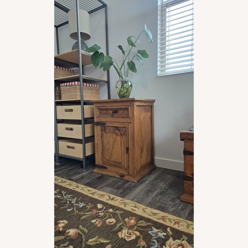 Used Pottery Barn Light Brown Wood Chest for sale on AptDeco