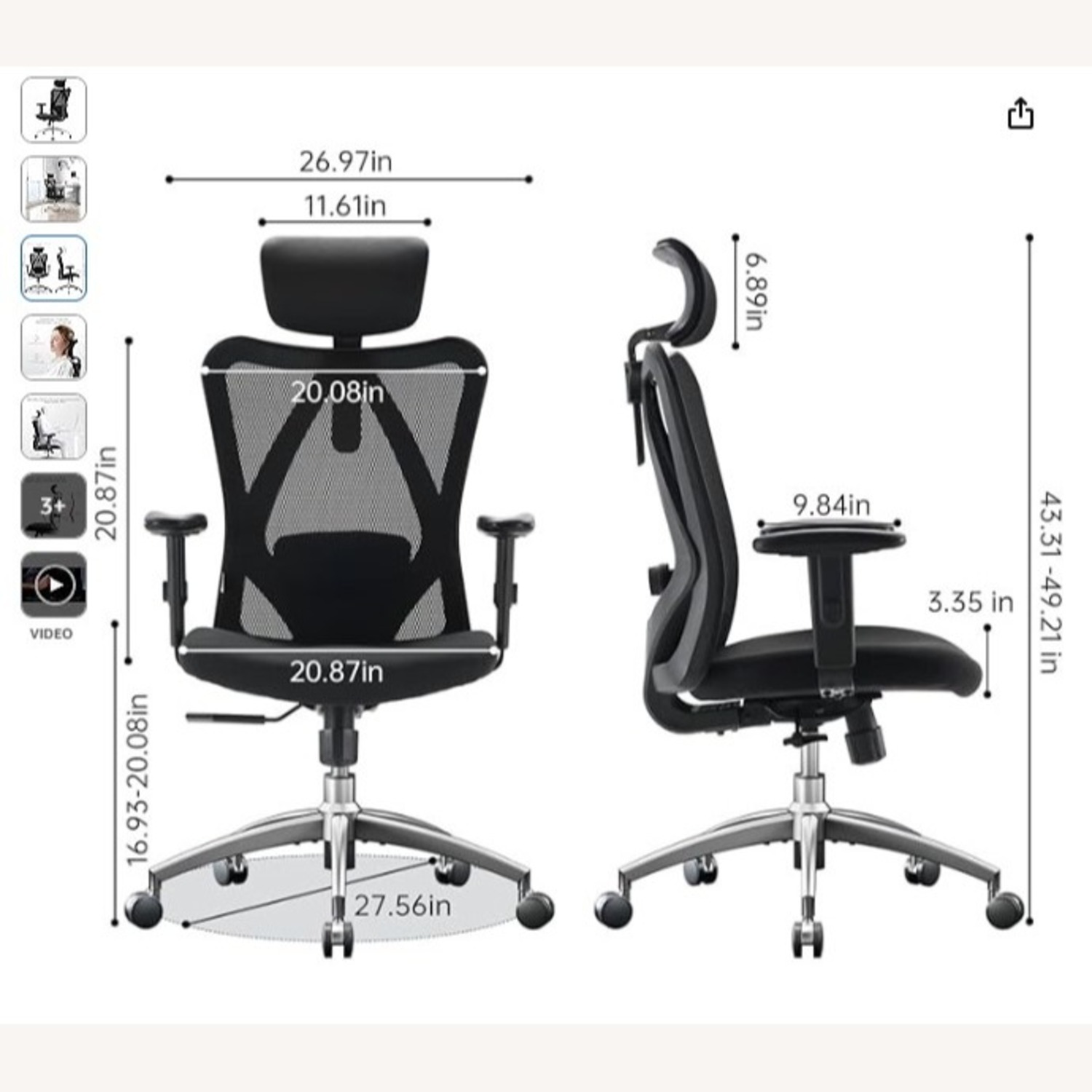 Amazon SIHOO Ergonomic Office Chair with Pattern Mesh - image-1