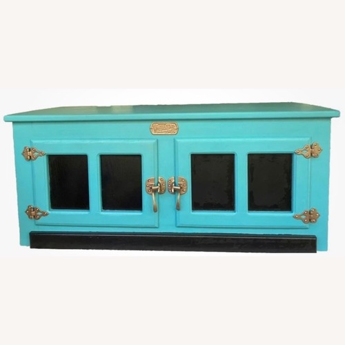 Used White Clad Vintage Blue Black Coffee Table   for sale on AptDeco