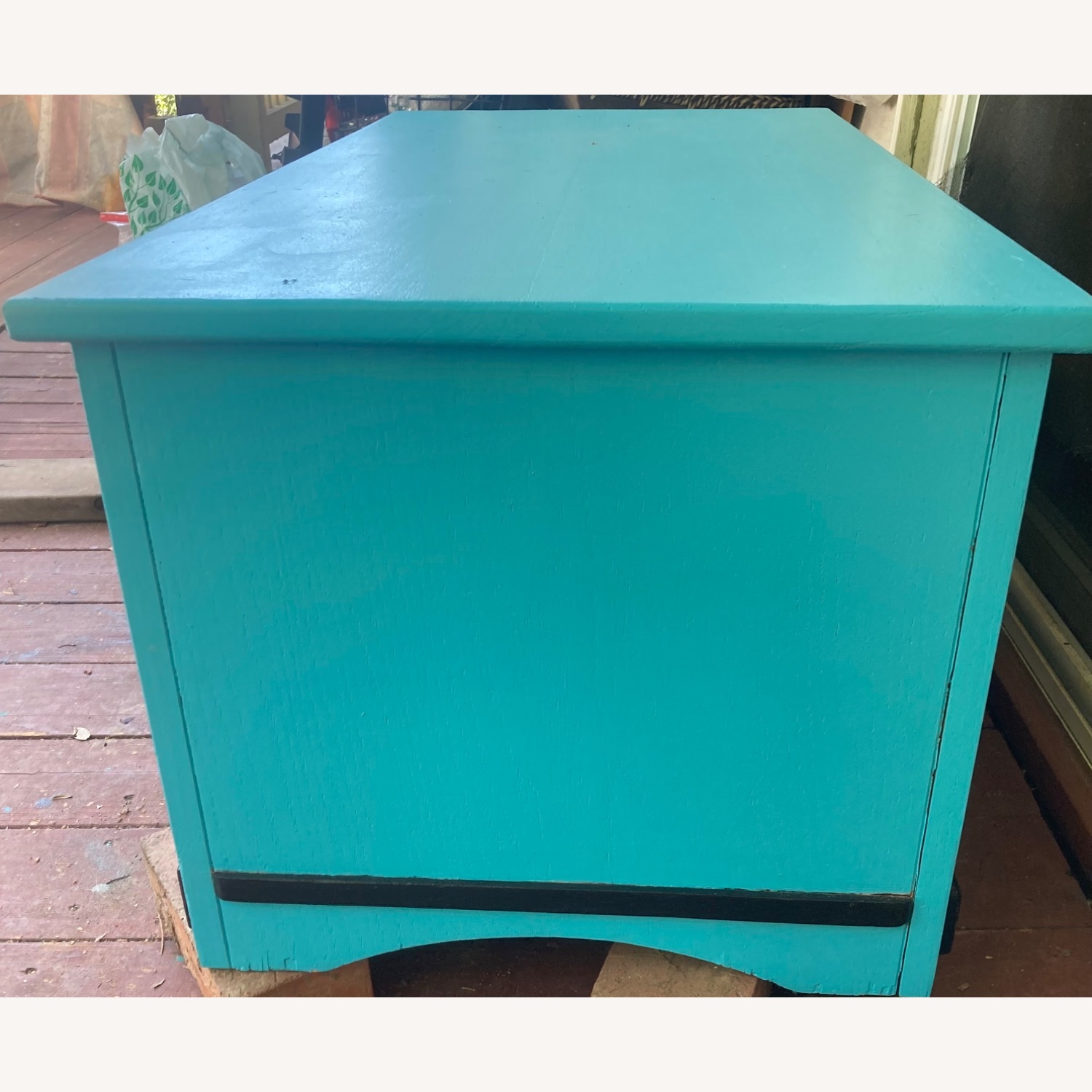 White Clad Vintage Blue Black Coffee Table   - image-23