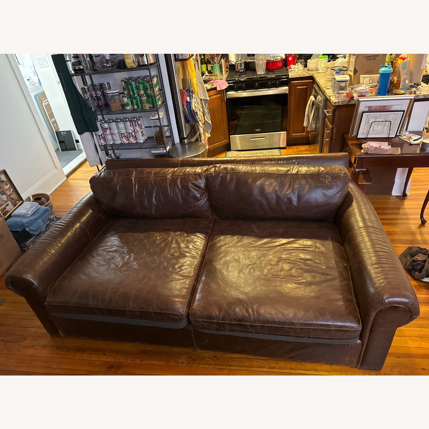 Restoration Hardware Lancaster Leather Sofa - image-1