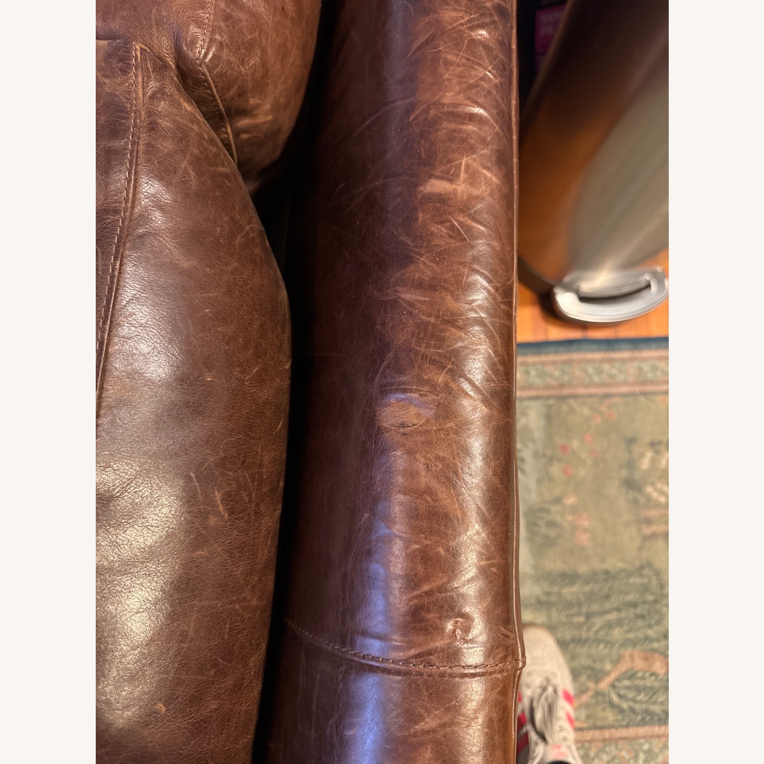 Restoration Hardware Lancaster Leather Sofa - image-3