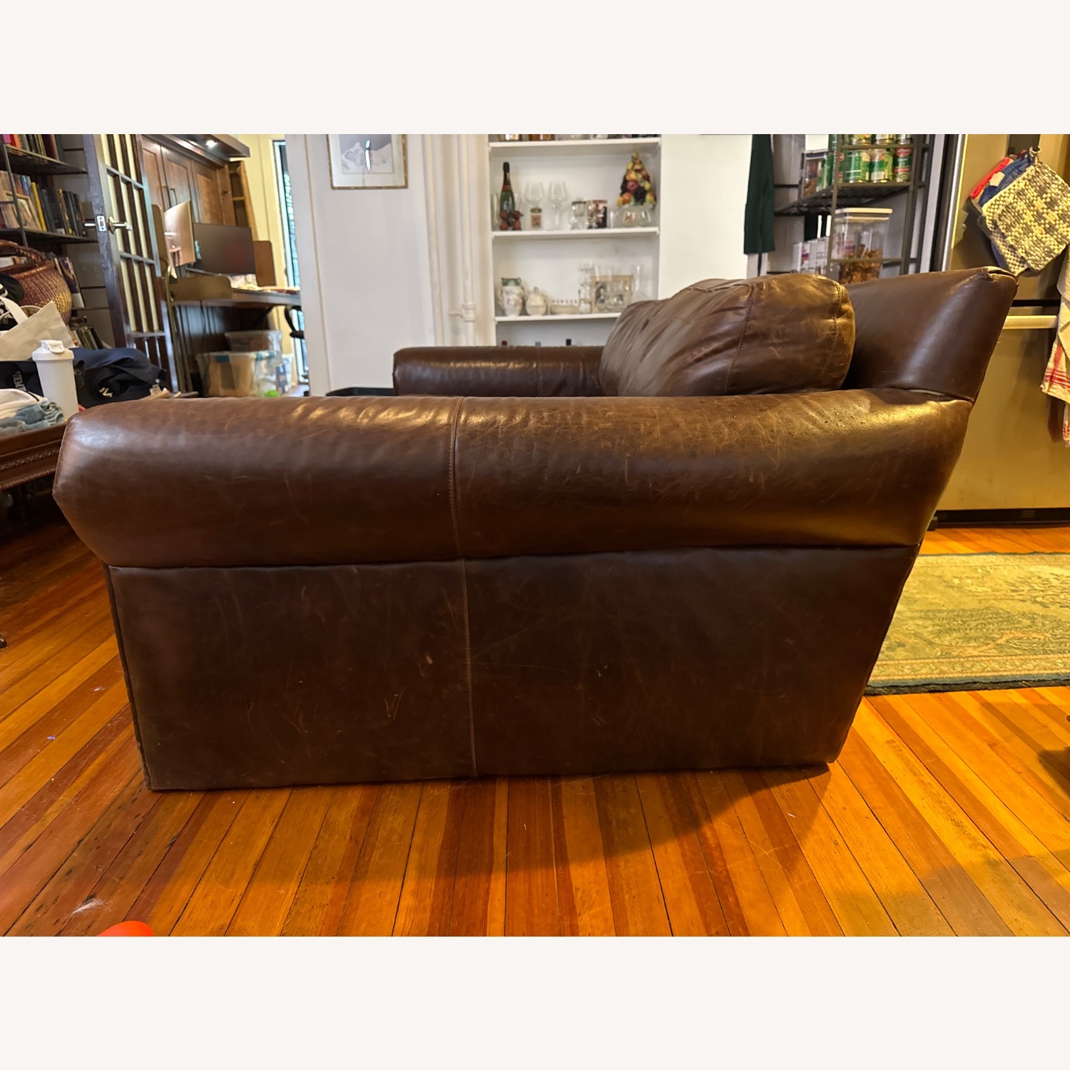 Restoration Hardware Lancaster Leather Sofa - image-2