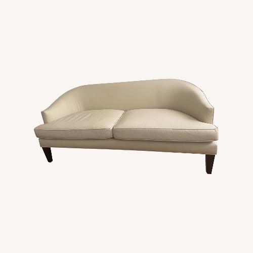 Used Sculptural Modern Cream Leather 2 Seater Sofa for sale on AptDeco