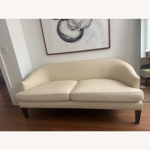 Used Sculptural Modern Cream Leather 2 Seater Sofa for sale on AptDeco
