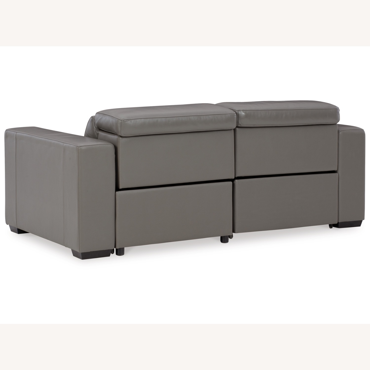 Ashley Furniture Texline Light Gray Leather Loveseat - image-7