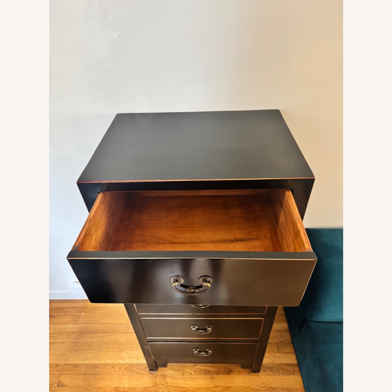 Vintage/Antique Asian Black Lacquer Tall Dresser - image-4
