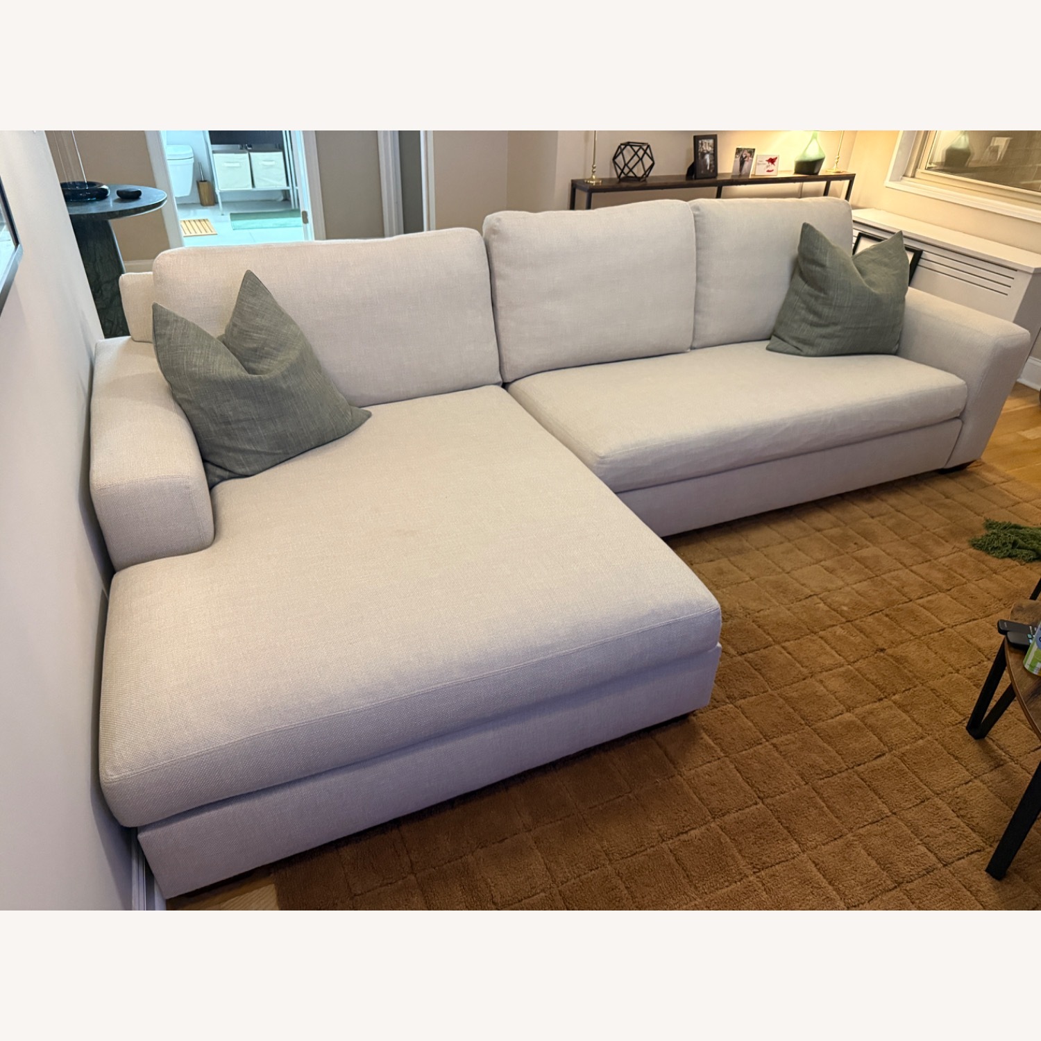 Pottery Barn Natural Fabric 2 Piece Sectional - image-1