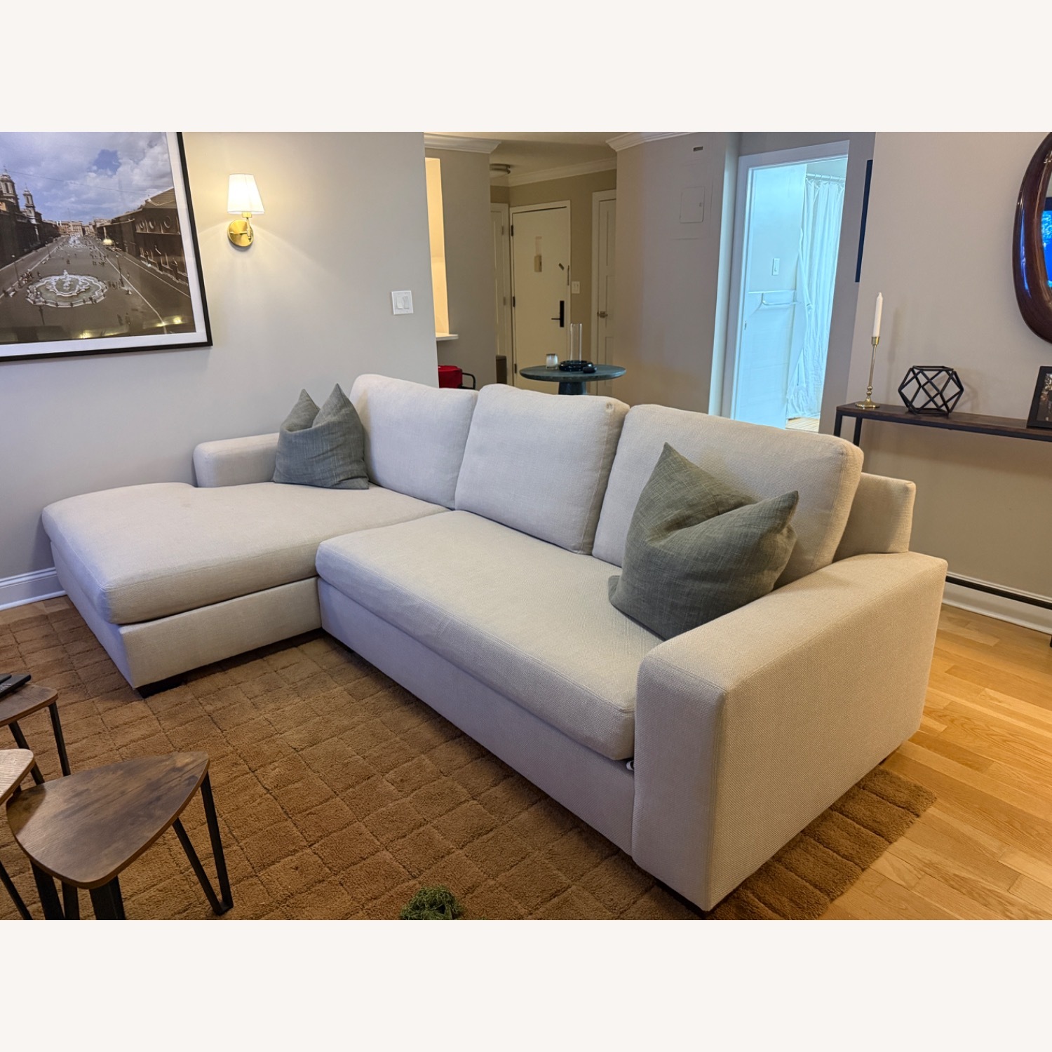 Pottery Barn Natural Fabric 2 Piece Sectional - image-3