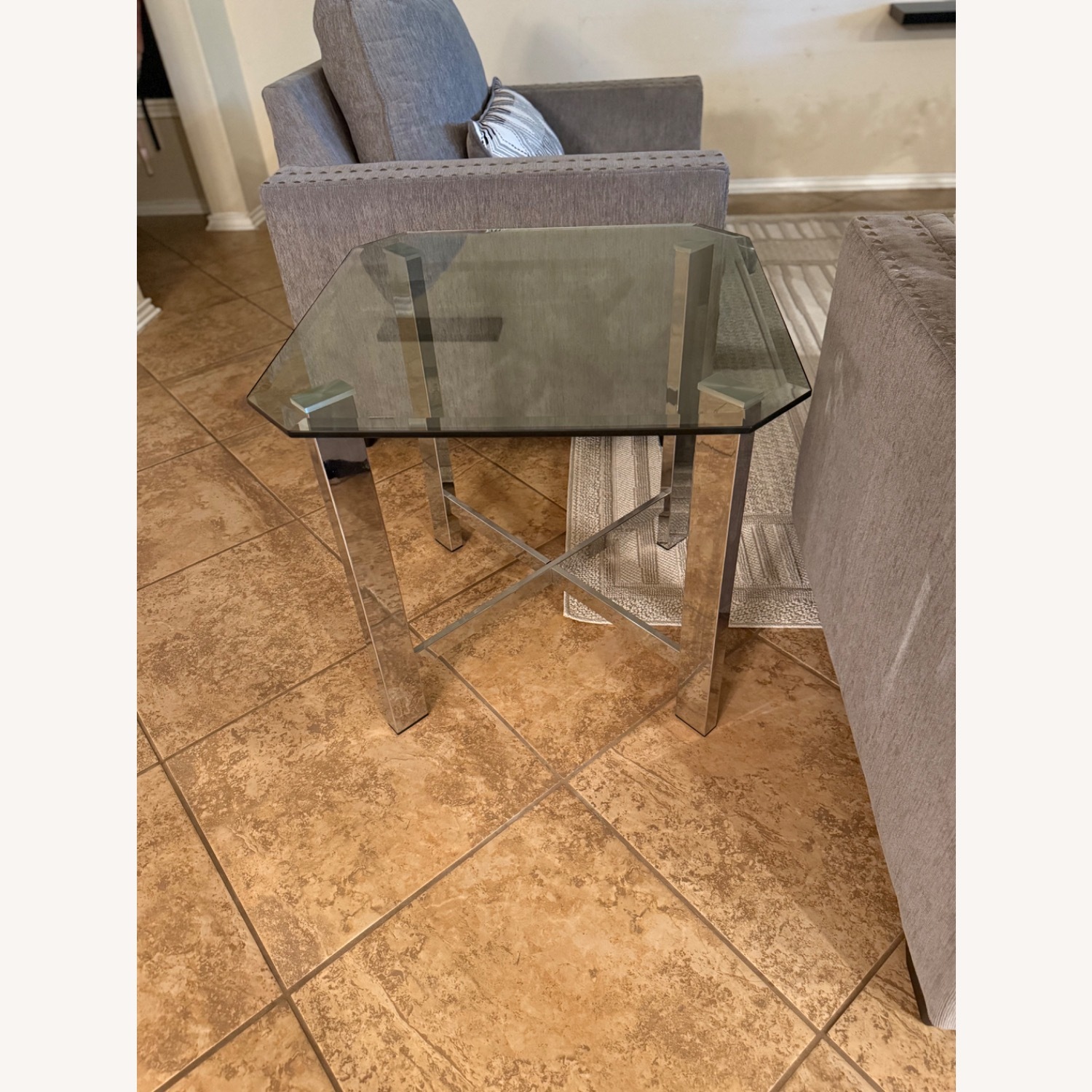 Rooms To Go White Glass Coffee Table - image-3