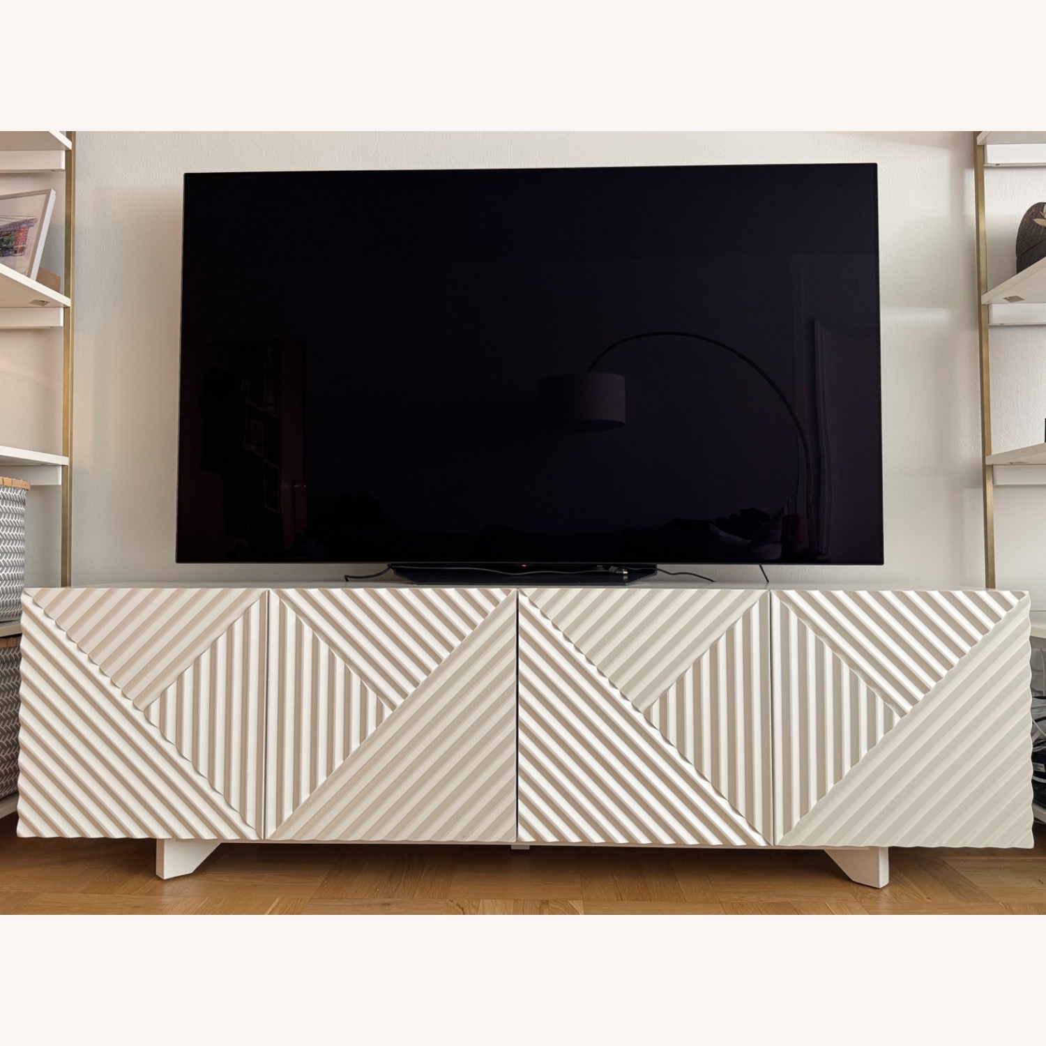 West Elm White Media Console - image-2