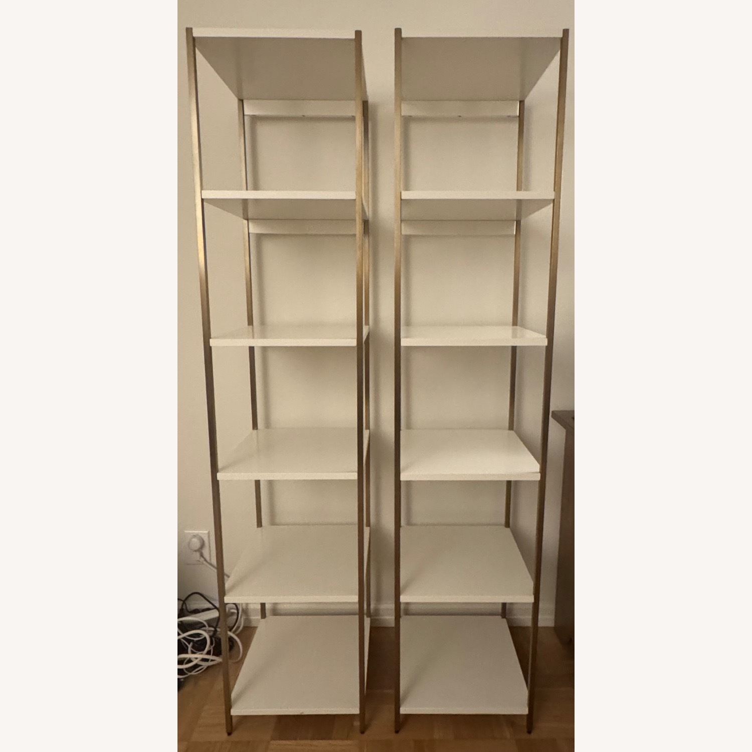 West Elm Zane White Bookshelves (Set of 2) - image-4