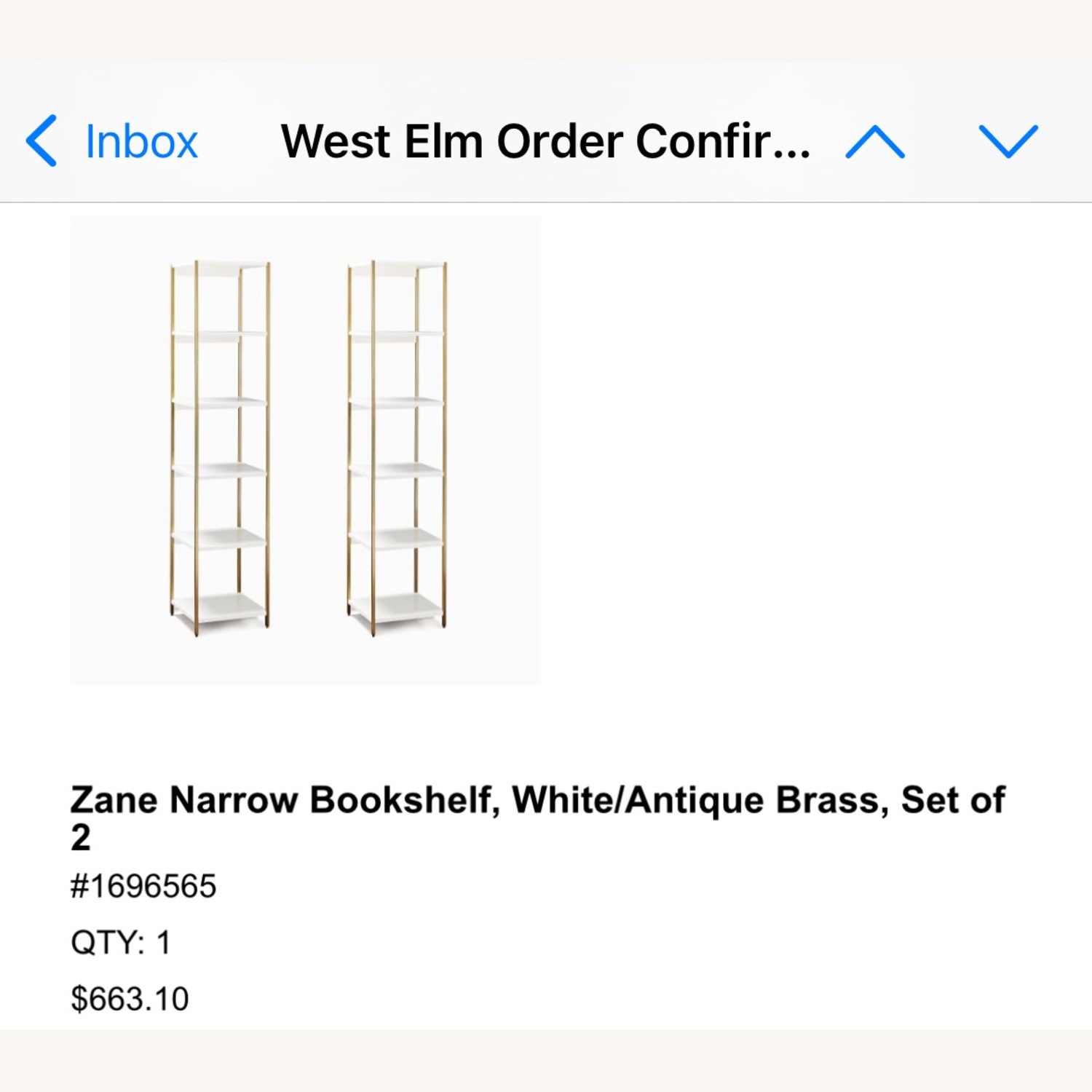 West Elm Zane White Bookshelves (Set of 2) - image-3