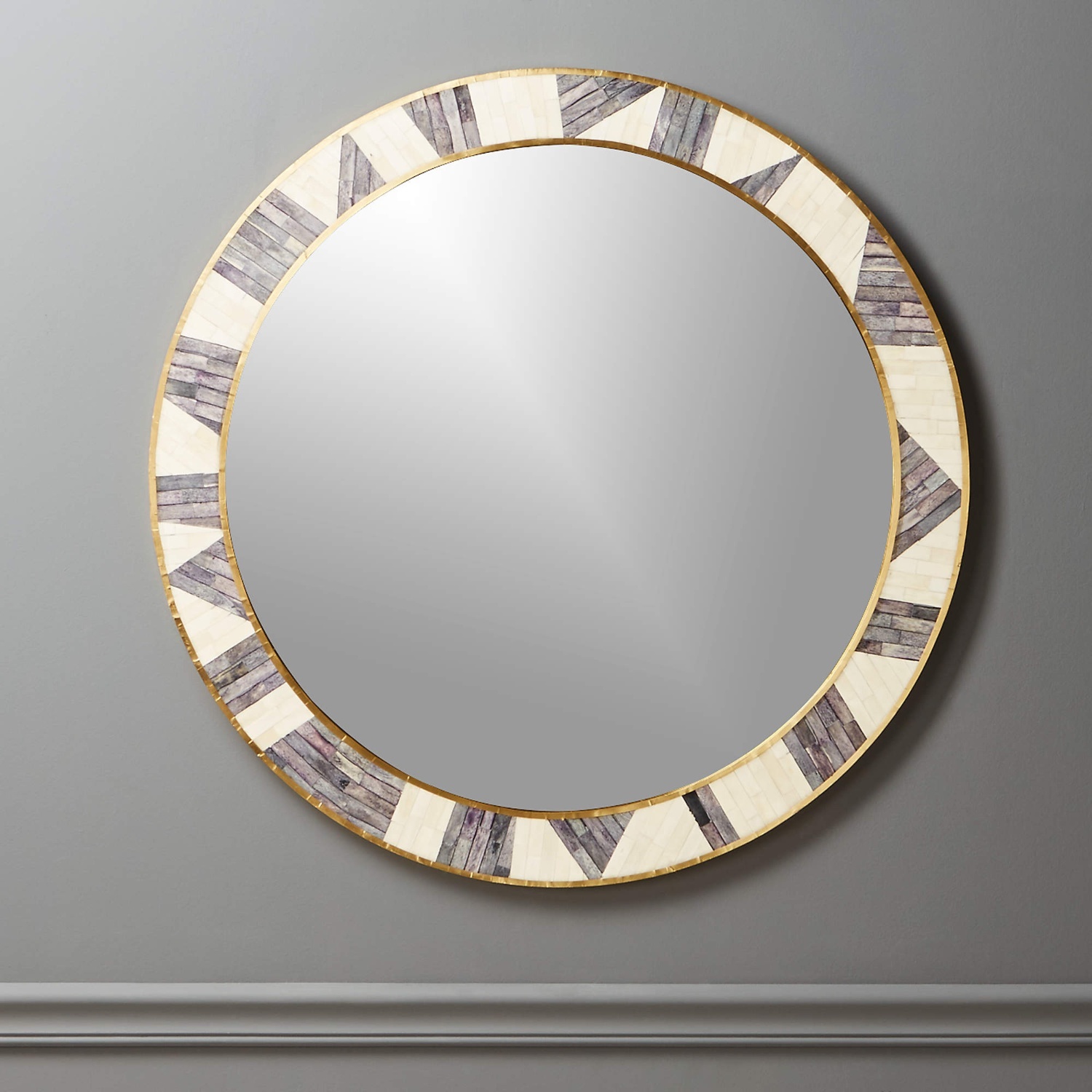 CB2 Natural Brass Round Wall Mirror - image-5