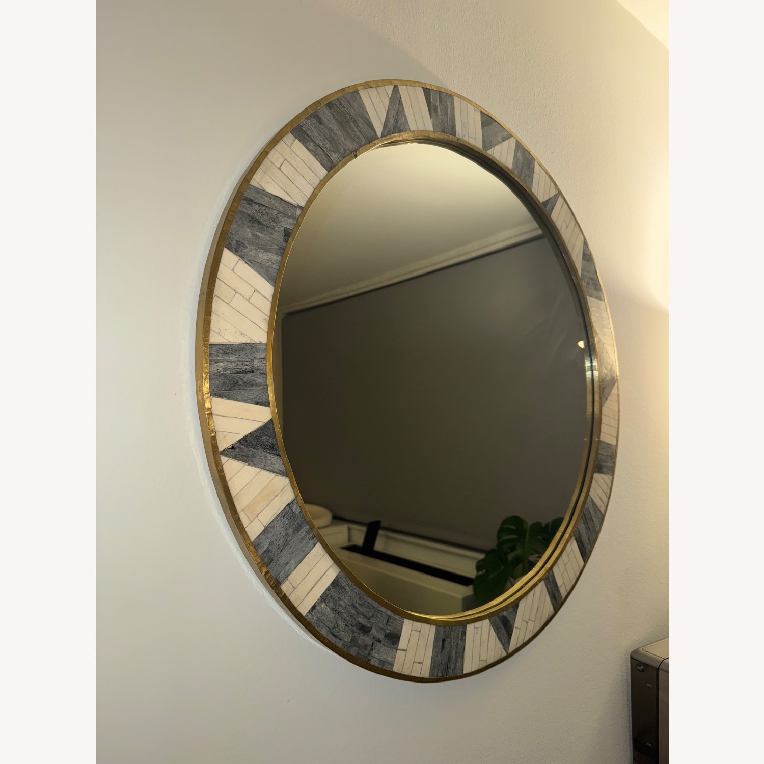 CB2 Natural Brass Round Wall Mirror - image-3