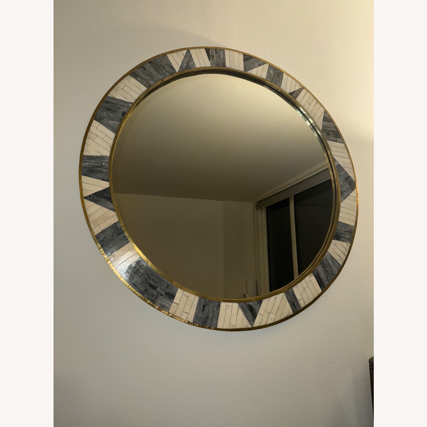 CB2 Natural Brass Round Wall Mirror - image-1