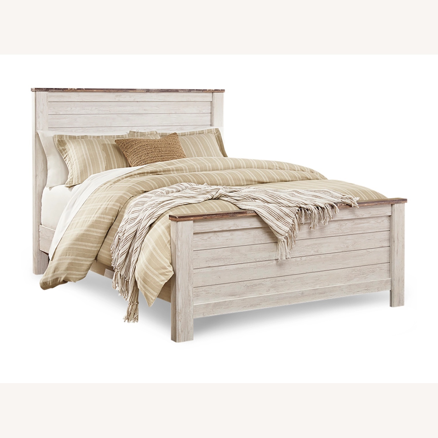 Ashley Furniture Willowton White Wood Queen Bed - image-0