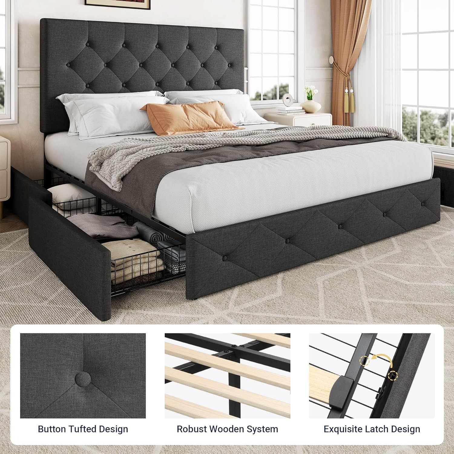 Amazon Allewie Modern Queen Bed - image-3