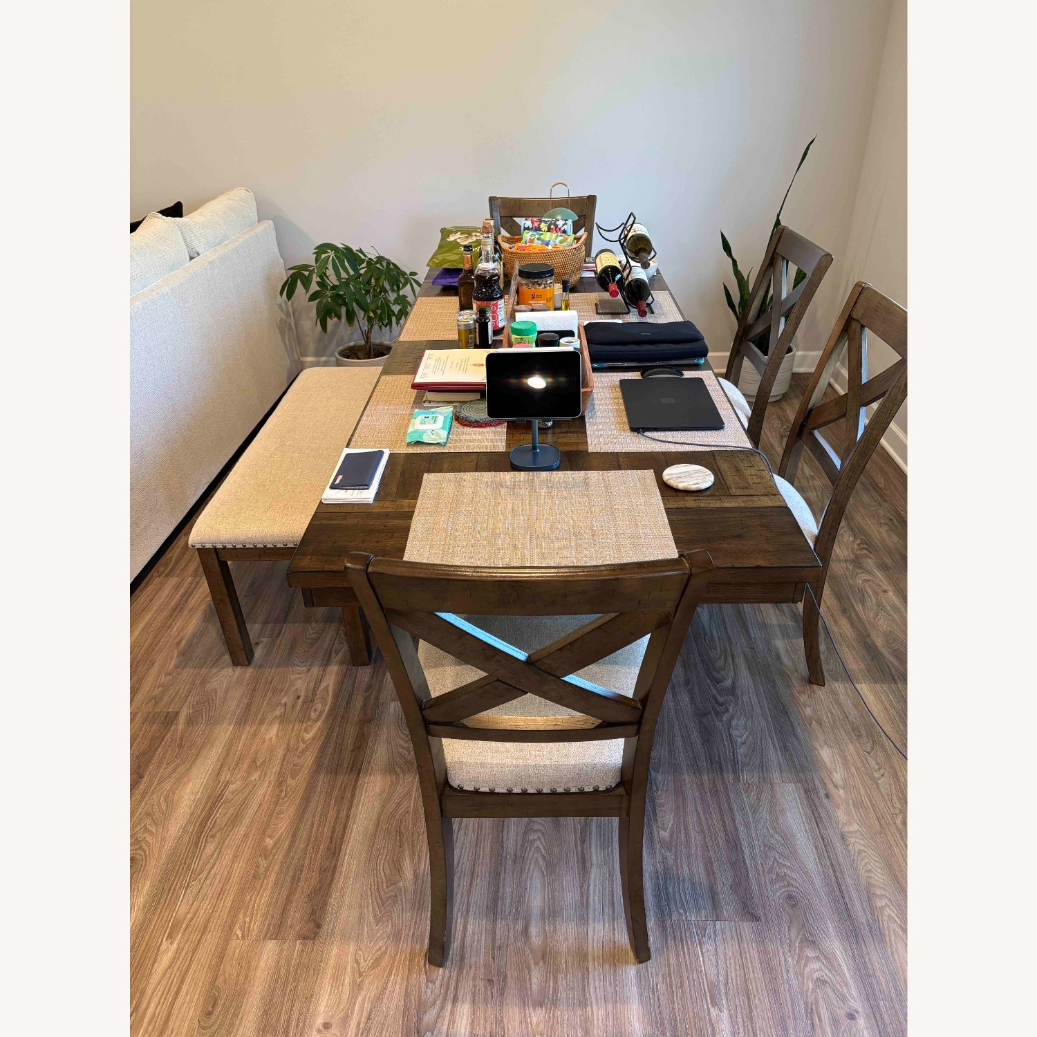 Ashley Furniture Moriville Dining Table and 4 Chairs and Bench - image-2