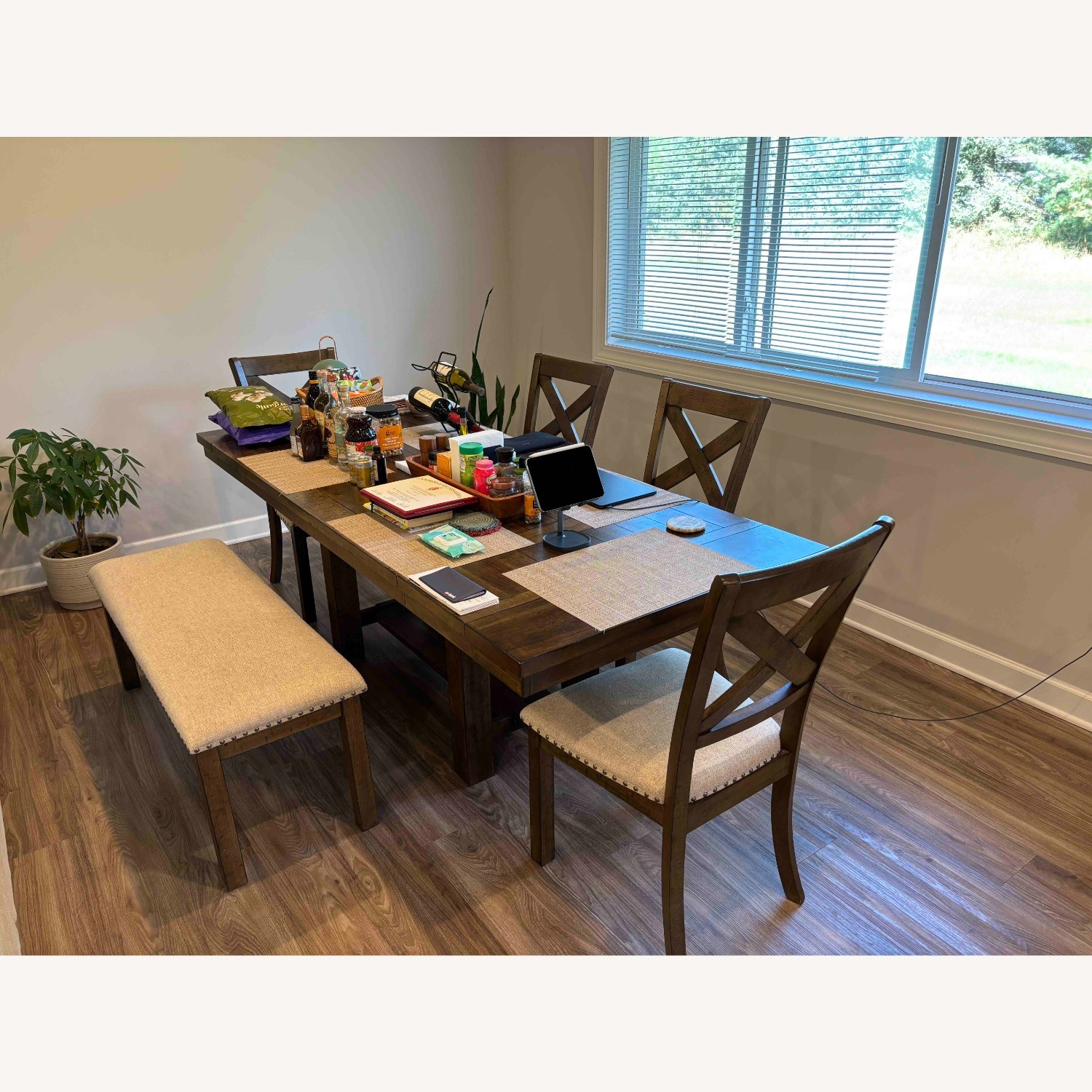 Ashley Furniture Moriville Dining Table and 4 Chairs and Bench - image-1