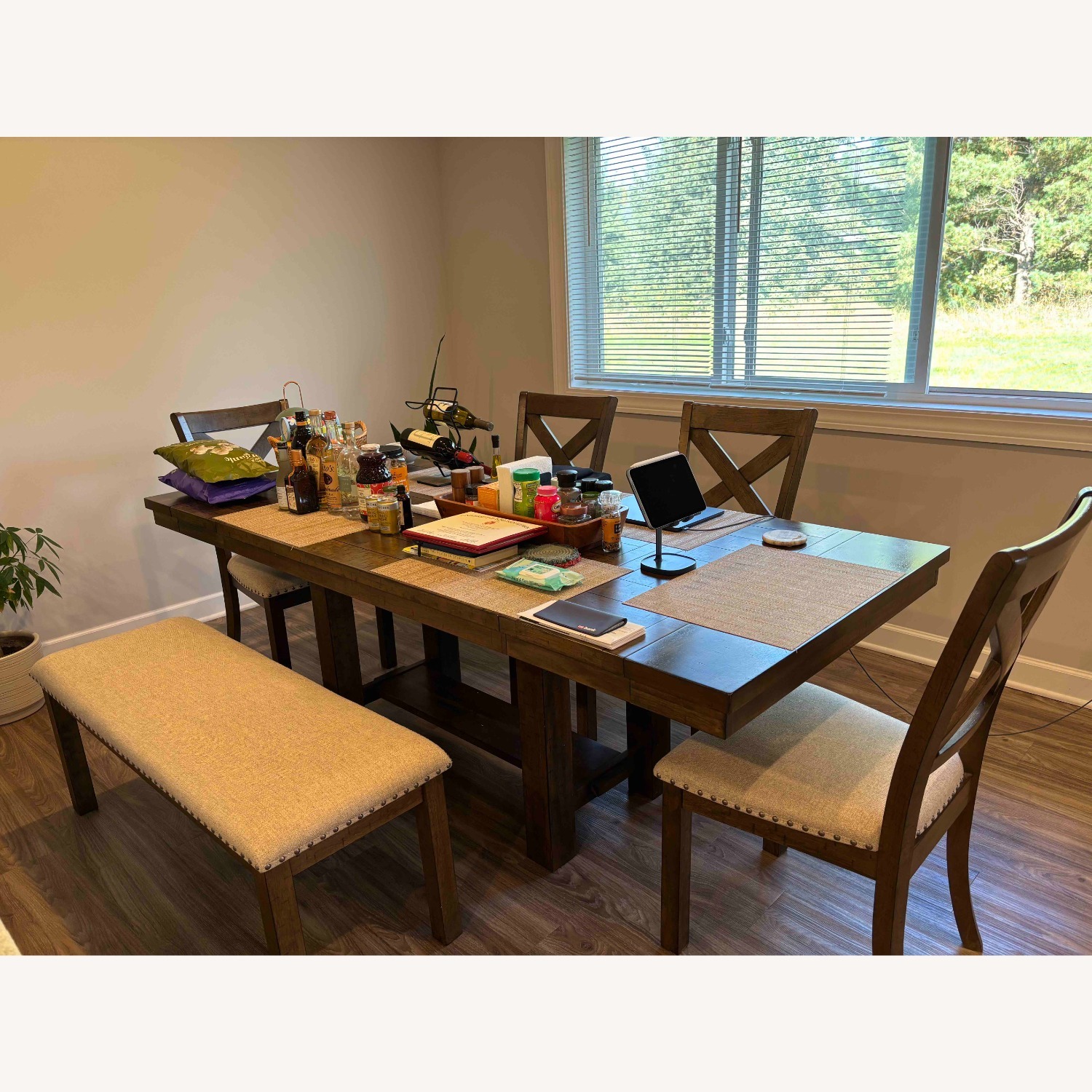 Ashley Furniture Moriville Dining Table and 4 Chairs and Bench - image-3