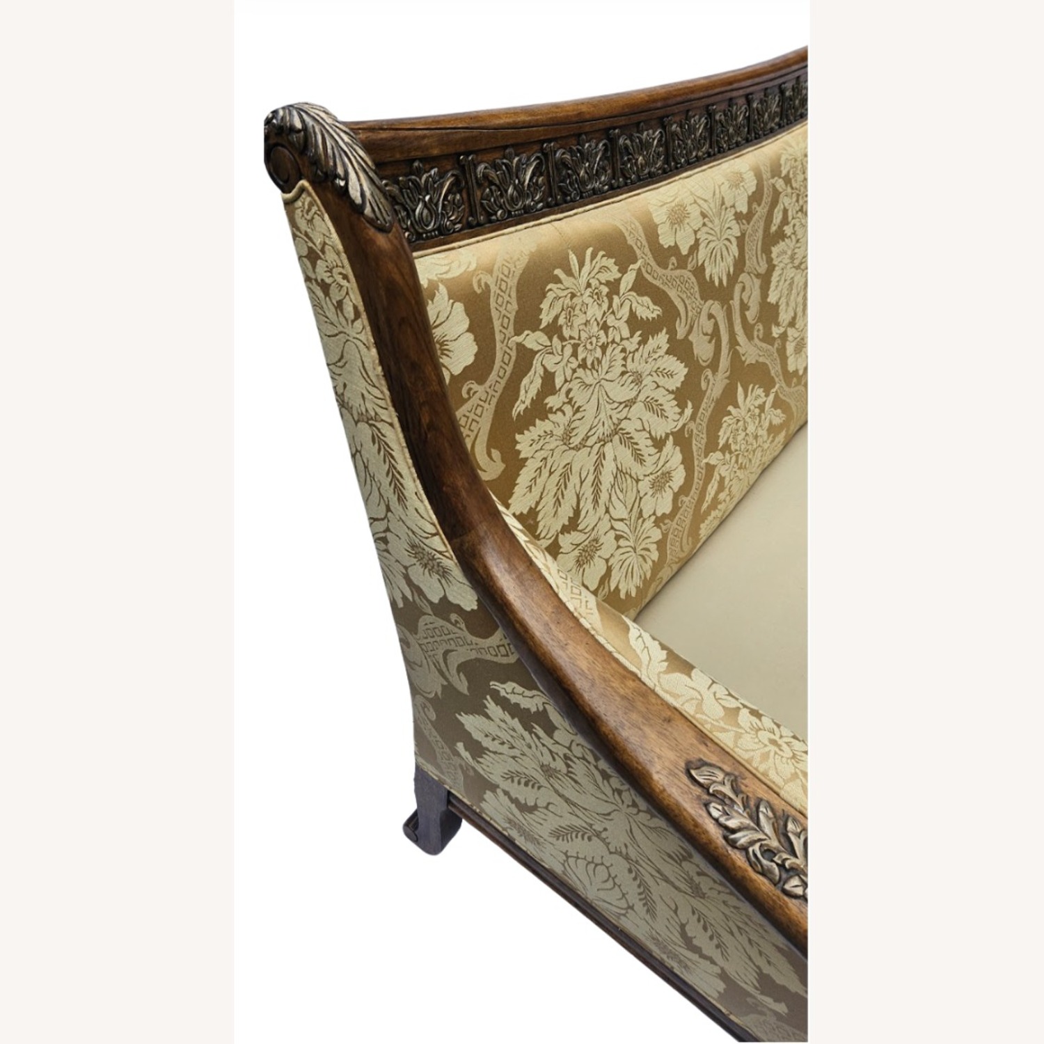 Century French Louis XVI Hand-Carved Walnut Sofa - image-3