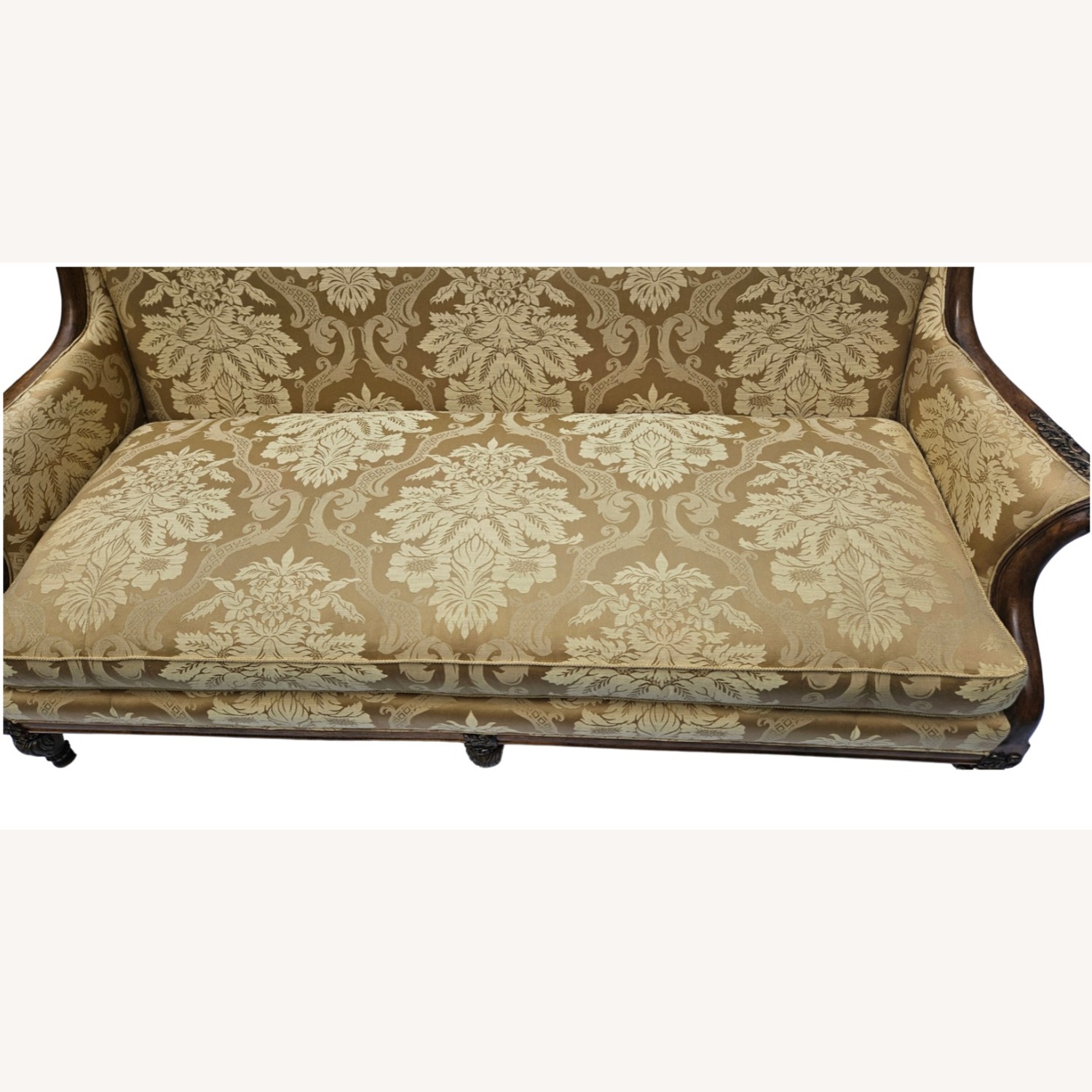 Century French Louis XVI Hand-Carved Walnut Sofa - image-7