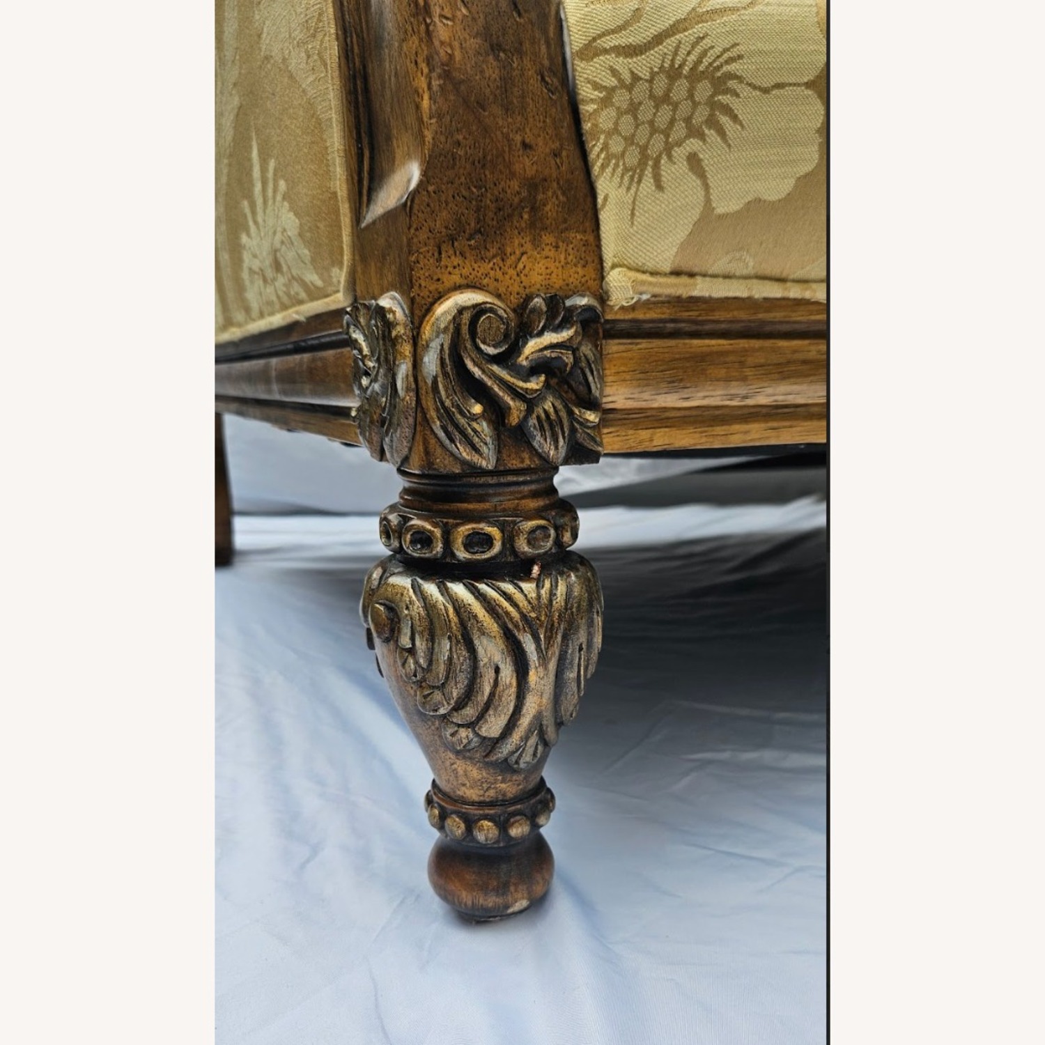 Century French Louis XVI Hand-Carved Walnut Sofa - image-5