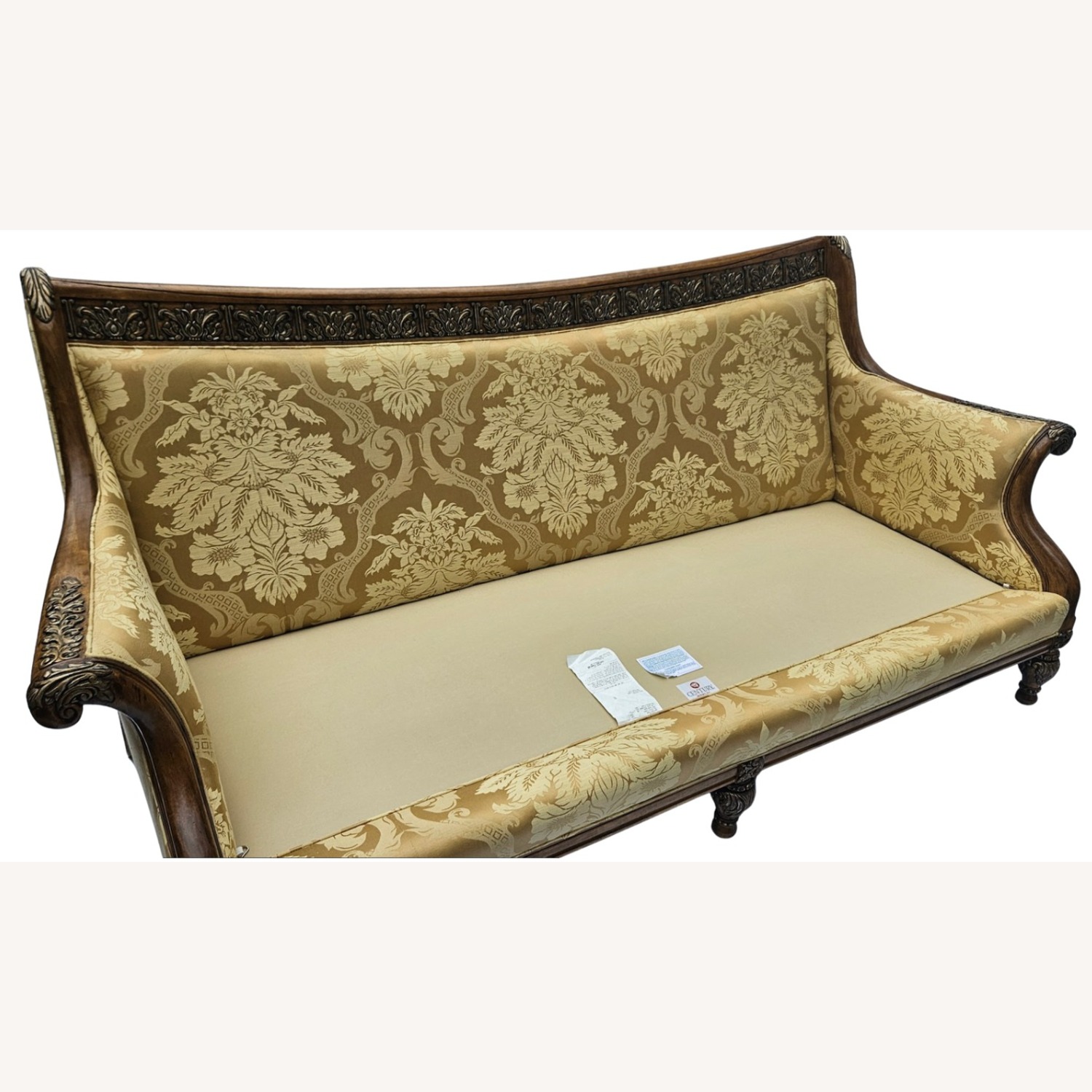Century French Louis XVI Hand-Carved Walnut Sofa - image-1