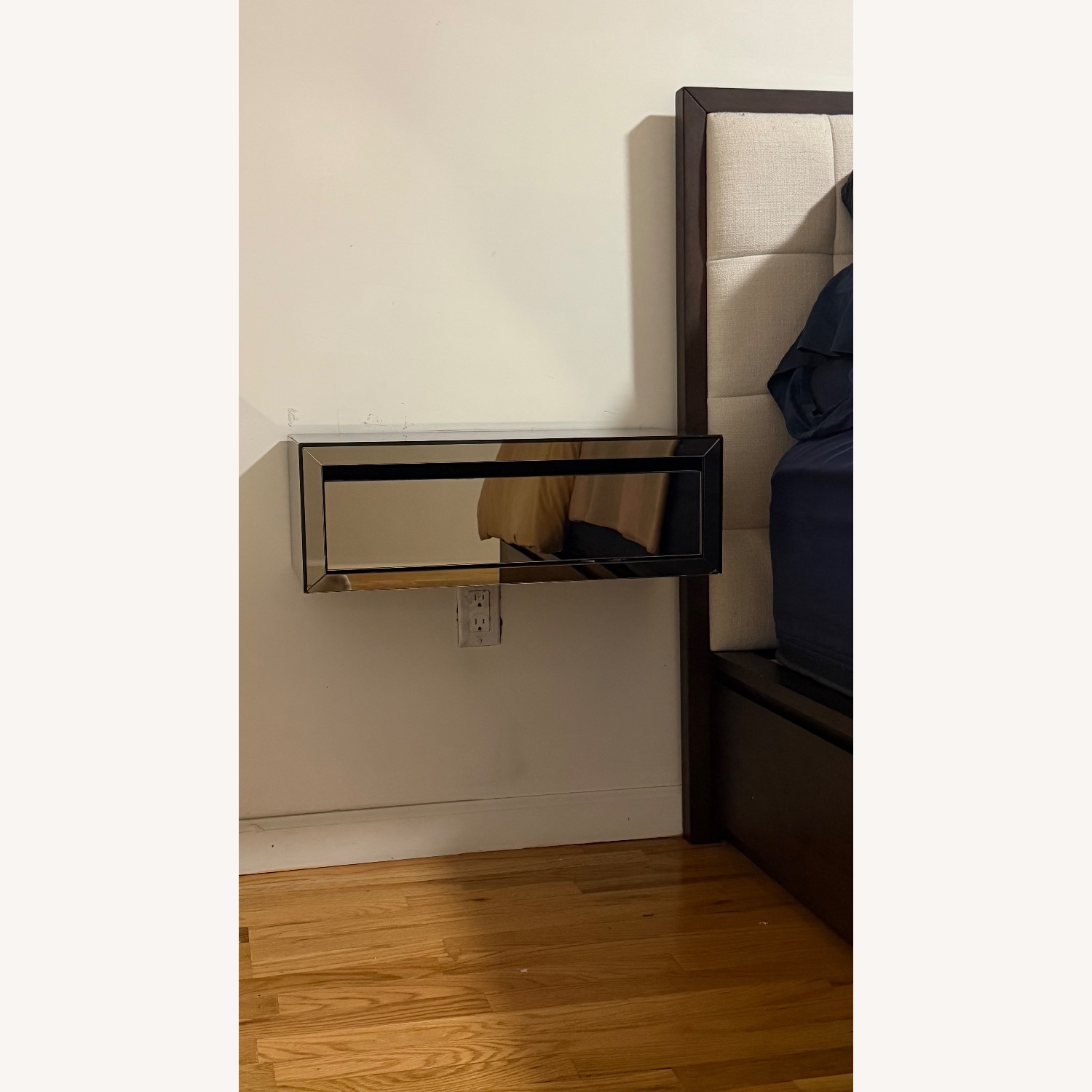 CB2 Slice Silver Mirrored Glass Side Table - image-1